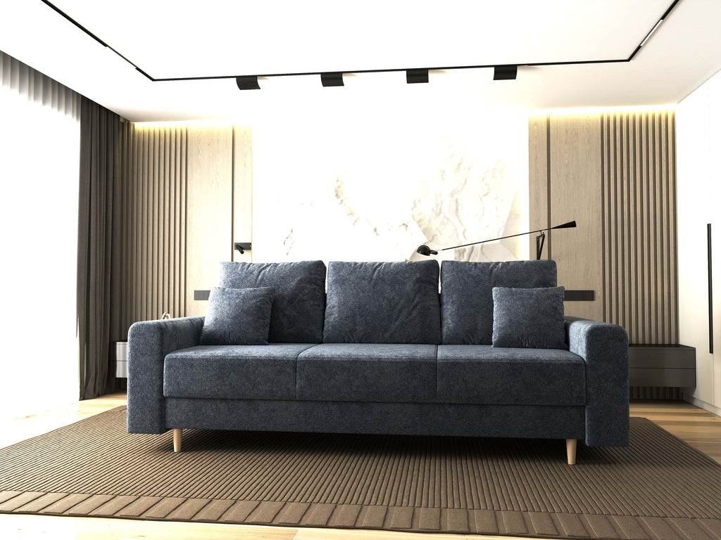 Canapea extensibilă dumonde cu ladă de depozitare si sezut confortabil din spuma high-density, Kronos Euphoria Grafit 210x100 cm