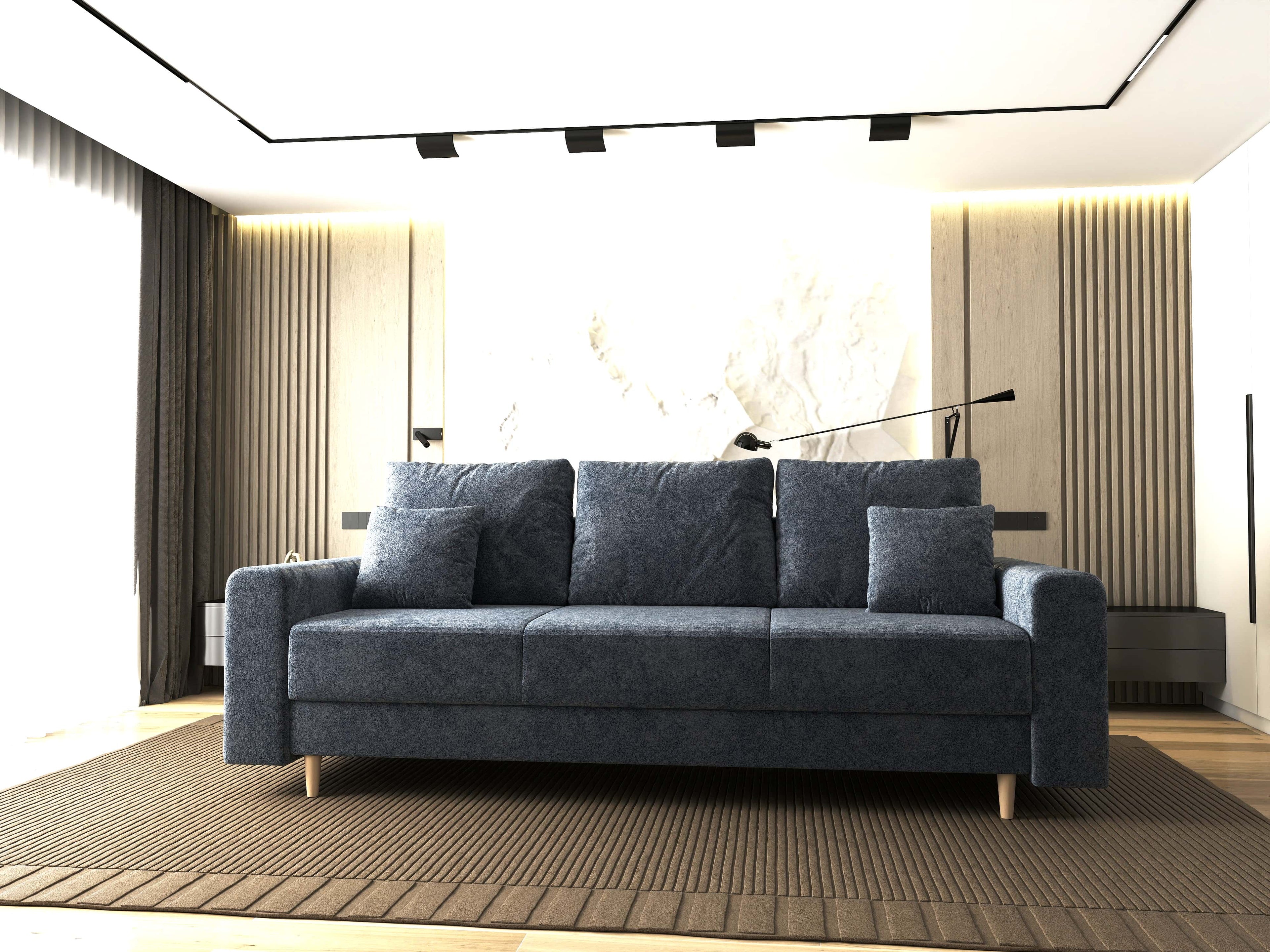 Canapea extensibilă dumonde cu ladă de depozitare si sezut confortabil din spuma high-density, Kronos Euphoria Grafit 210x100 cm