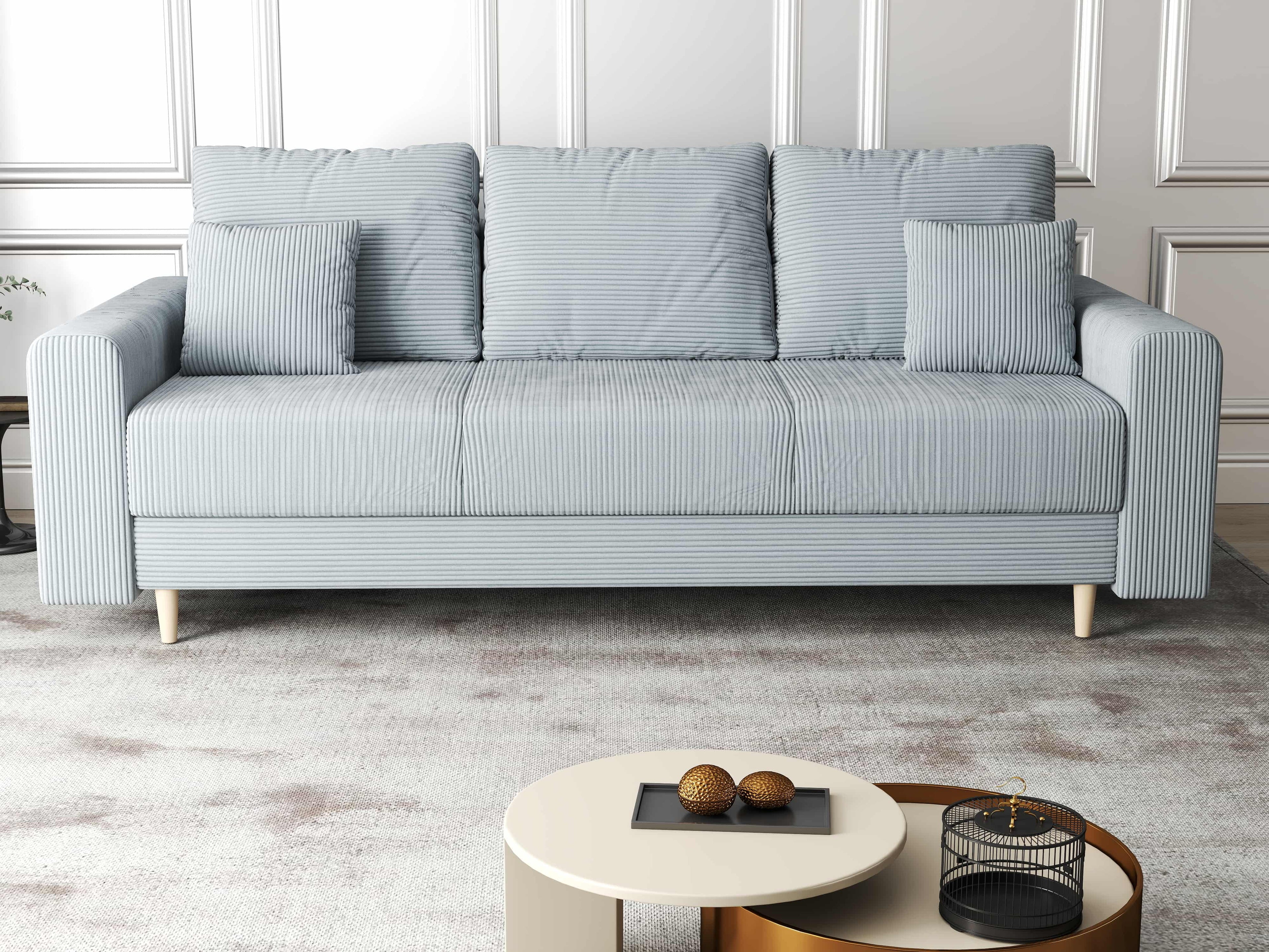 Canapea extensibilă dumonde cu ladă de depozitare si sezut confortabil din spuma high-density, Kronos Zoom Gri 210x100 cm