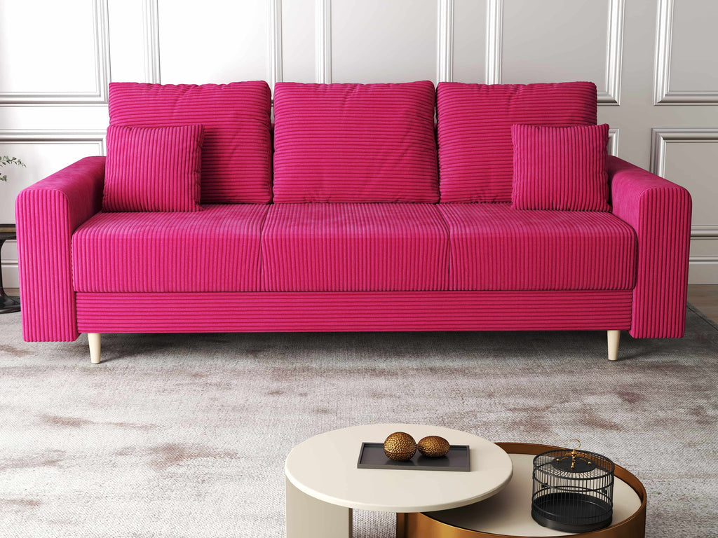 Canapea extensibilă dumonde cu ladă de depozitare si sezut confortabil din spuma high-density, Kronos Zoom Rosu 210x100 cm