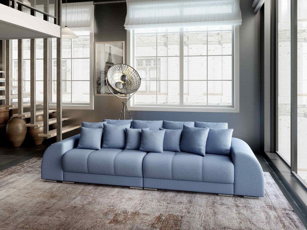 Canapea extensibilă dumonde cu 2 lăzi de depozitare si sezut confortabil din spuma high-density, Verona Enjoy Blue 310x100 cm