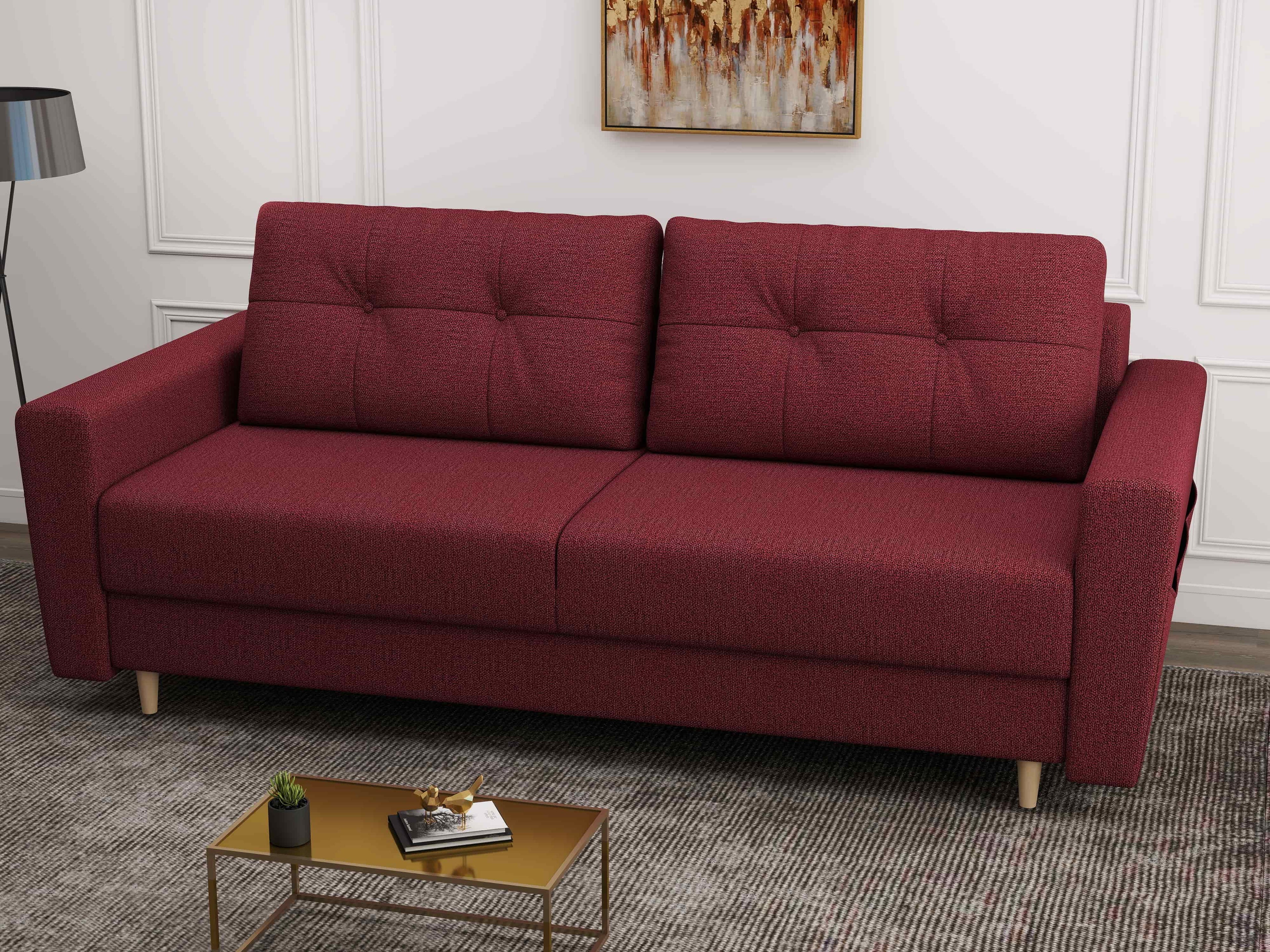 Canapea extensibilă dumonde cu ladă de depozitare si sezut confortabil din spuma high-density, Summer Enjoy Rosu 225x100 cm