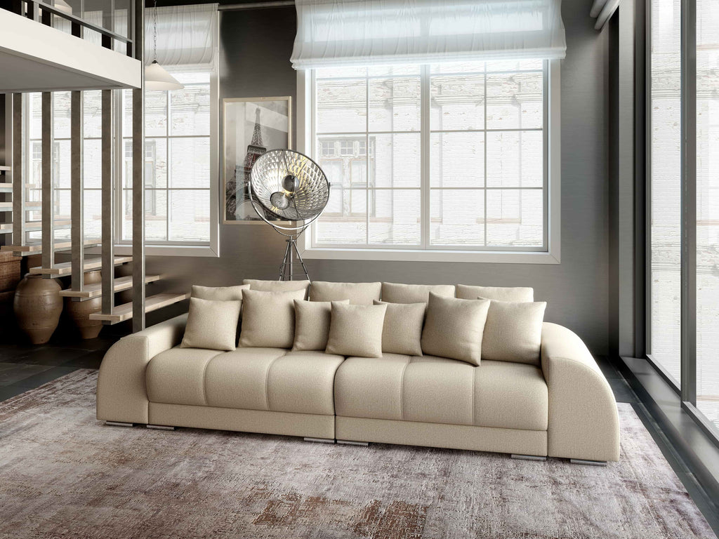 Canapea extensibilă dumonde cu 2 lăzi de depozitare si sezut confortabil din spuma high-density, Verona Enjoy Camel 310x100 cm