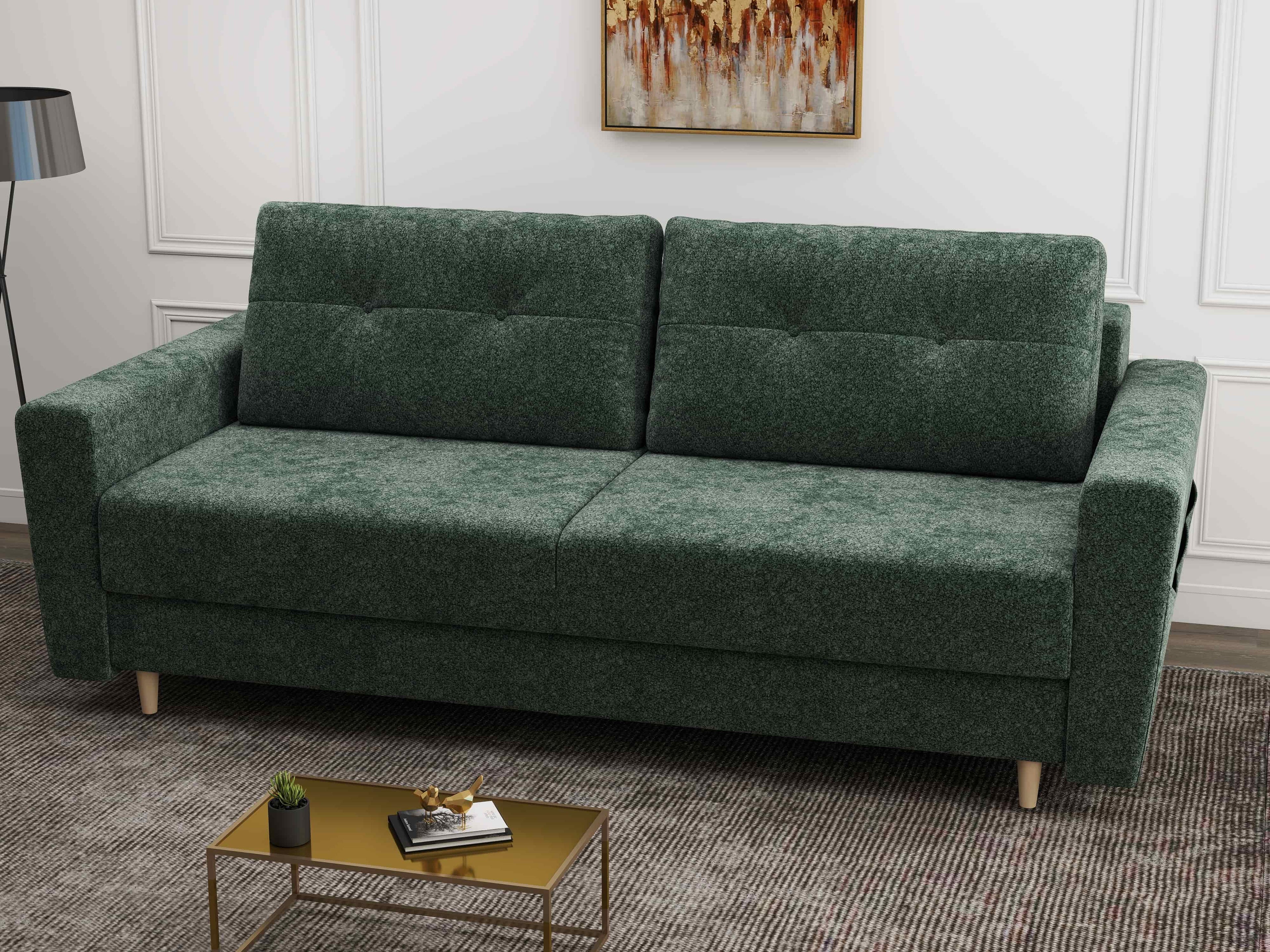 Canapea extensibilă dumonde cu ladă de depozitare si sezut confortabil din spuma high-density, Summer Euphoria Verde 225x100 cm