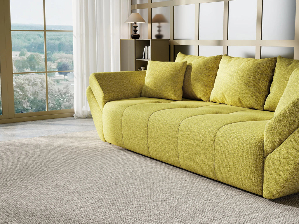 Canapea extensibilă dumonde cu ladă de depozitare si sezut confortabil din spuma high-density, Berlin Enjoy Green 250x100 cm