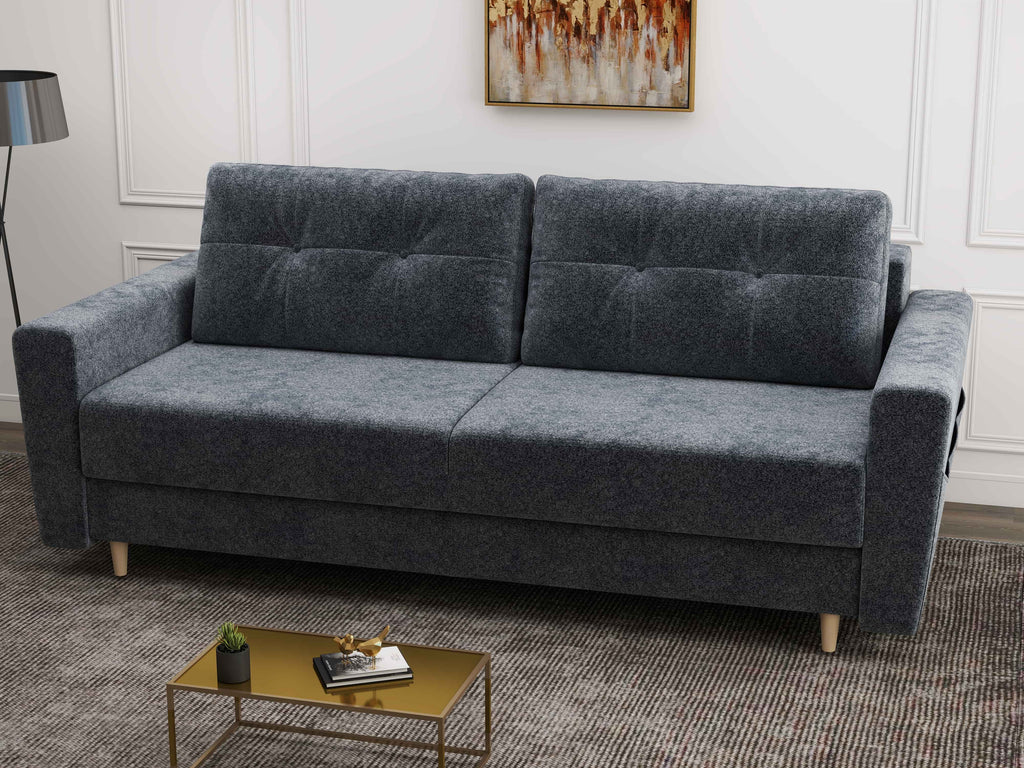 Canapea extensibilă dumonde cu ladă de depozitare si sezut confortabil din spuma high-density, Summer Euphoria Grafit 225x100 cm