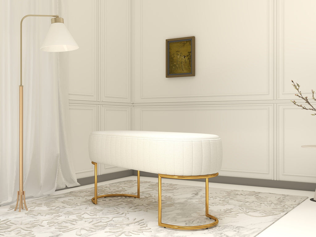 Fotoliu dumonde tapitat Bej modern Aurelio 100x43cm