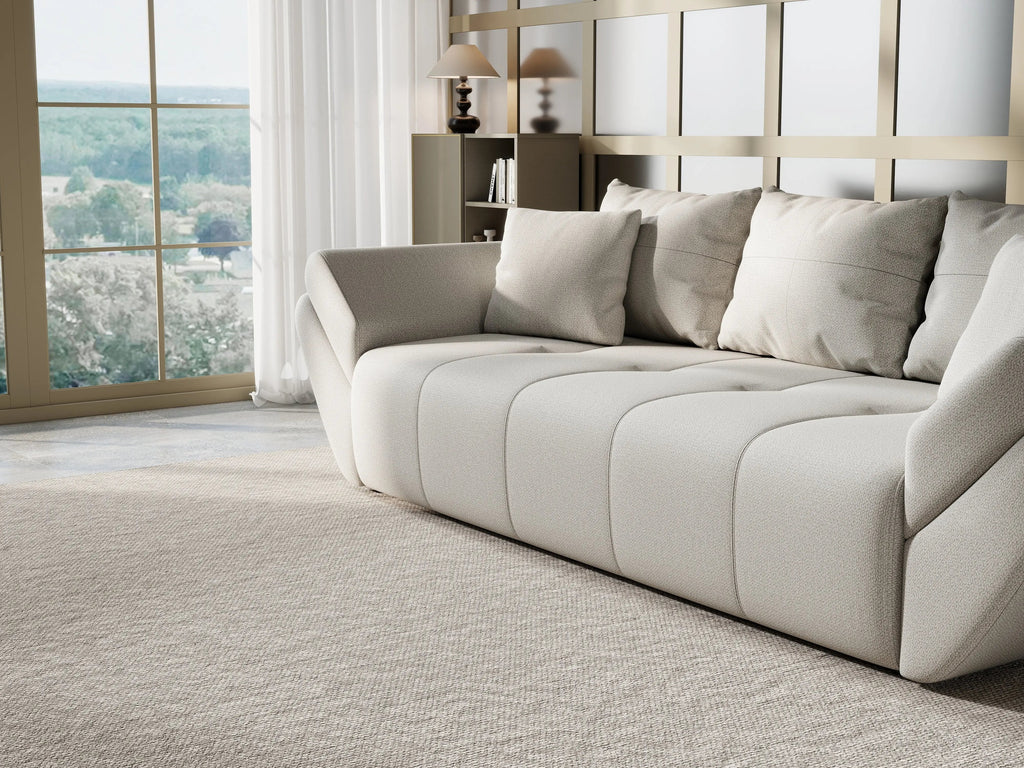 Canapea extensibilă dumonde cu ladă de depozitare si sezut confortabil din spuma high-density, Berlin Enjoy Bej 250x100 cm
