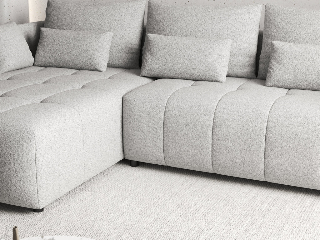 Colțar extensibil dumonde cu ladă de depozitare si sezut confortabil din spuma high-density, Malta Euphoria Dove II 235x185 cm