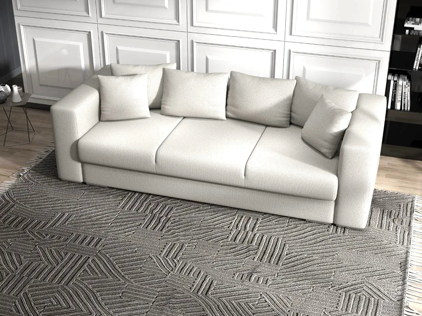Canapea extensibilă dumonde cu ladă de depozitare si sezut confortabil din spuma high-density, Gloria Enjoy Beige 240x100 cm