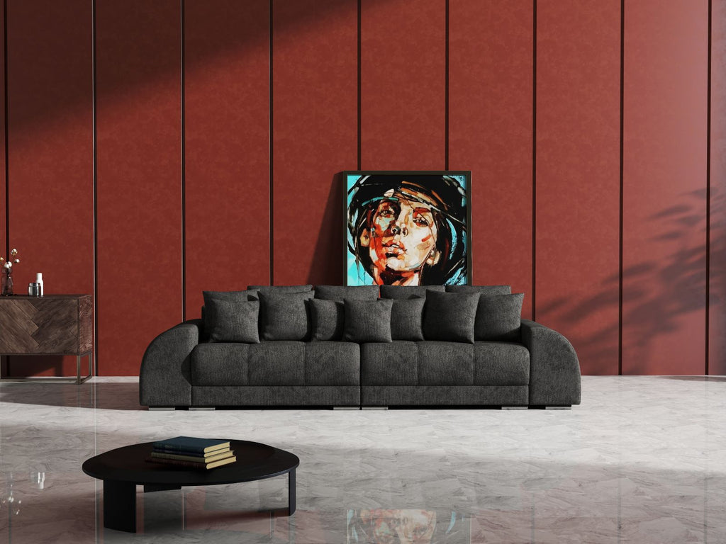 Canapea extensibilă dumonde cu 2 lăzi de depozitare si sezut confortabil din spuma high-density, Verona Enjoy Kaki 310x100 cm