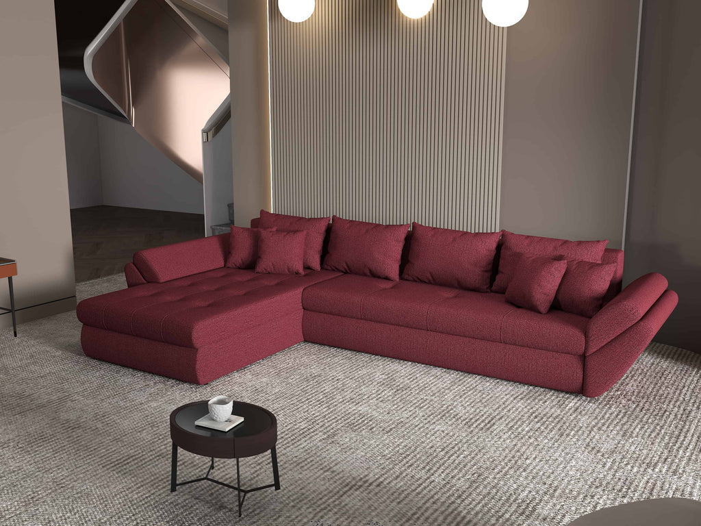 Colțar extensibil dumonde cu ladă de depozitare si sezut confortabil din spuma high-density, Loana XL Enjoy Winery 335x185 cm