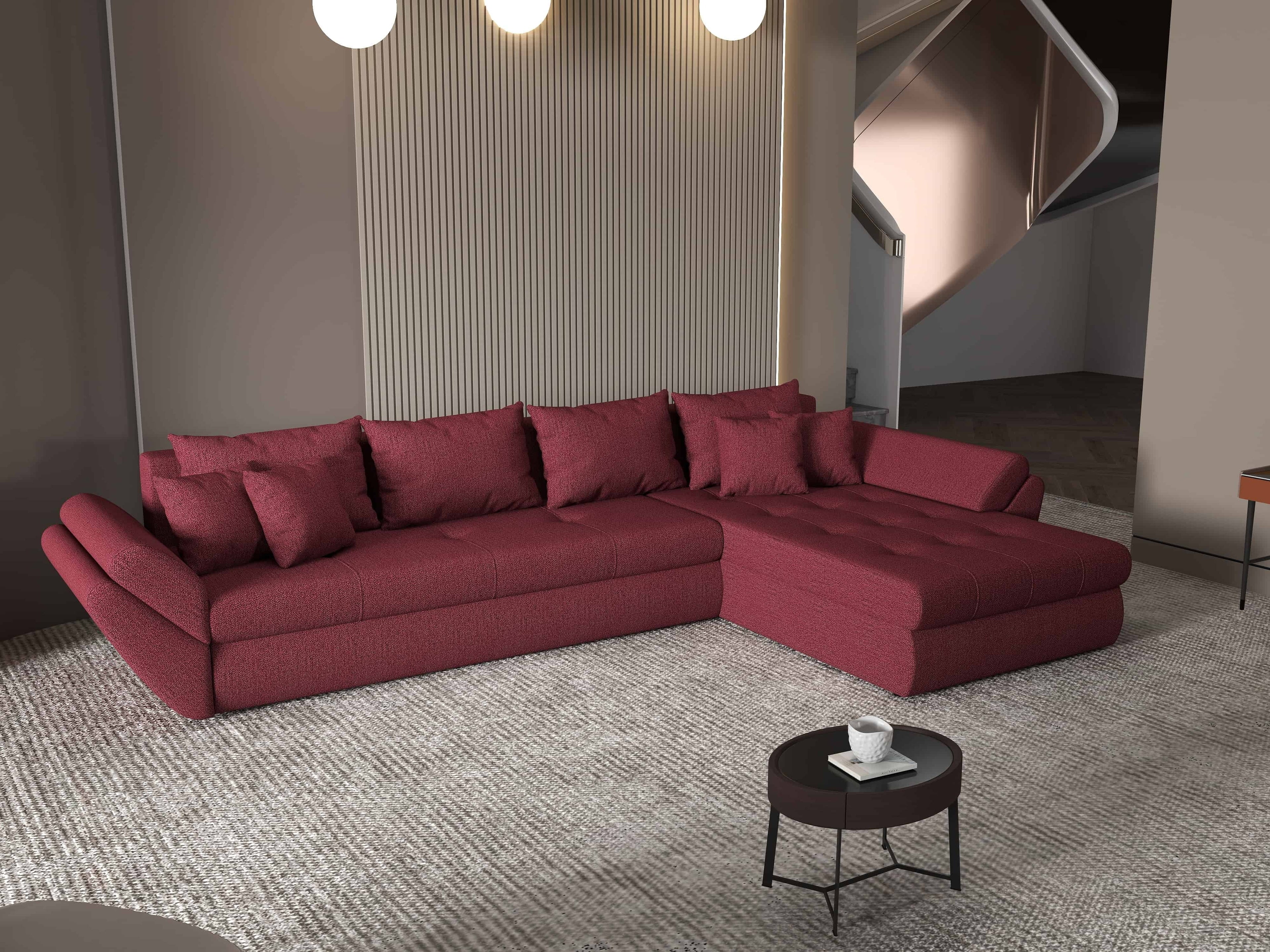 Colțar extensibil dumonde cu ladă de depozitare si sezut confortabil din spuma high-density, Loana XL Enjoy Winery II 335x185 cm