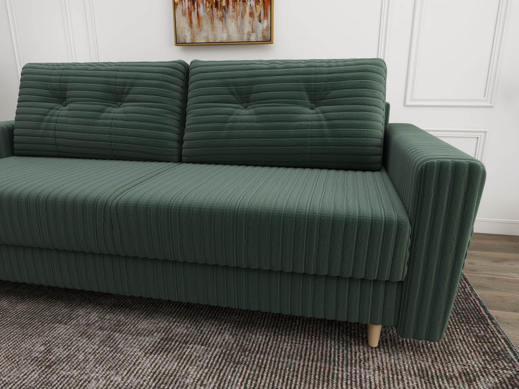 Canapea extensibilă dumonde cu ladă de depozitare si sezut confortabil din spuma high-density, Summer Ambience Verde 225x100 cm