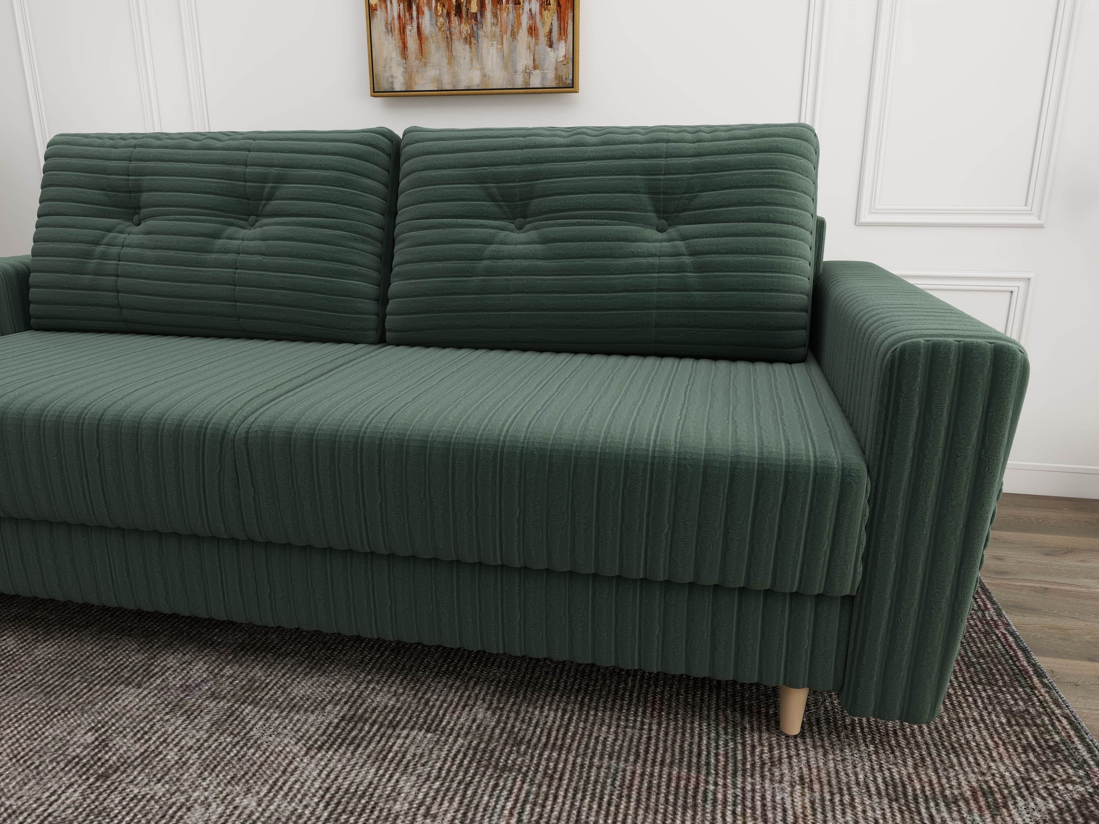 Canapea extensibilă dumonde cu ladă de depozitare si sezut confortabil din spuma high-density, Summer Ambience Verde 225x100 cm