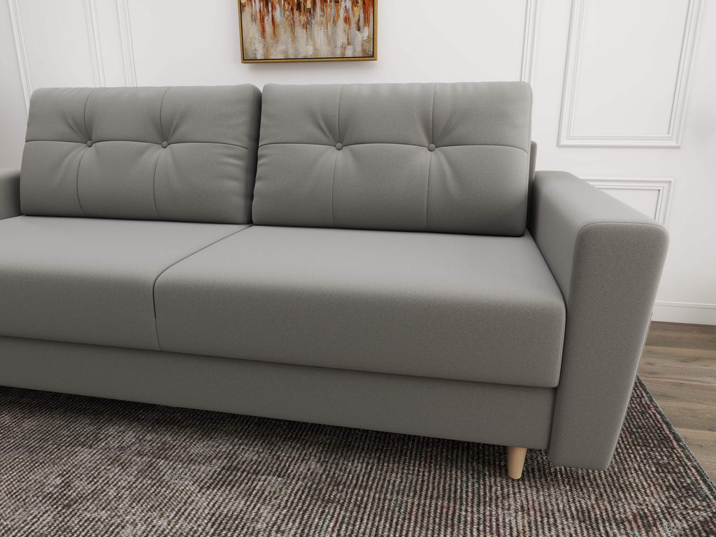 Canapea extensibilă dumonde cu ladă de depozitare si sezut confortabil din spuma high-density, Summer Royal Gri 225x100 cm
