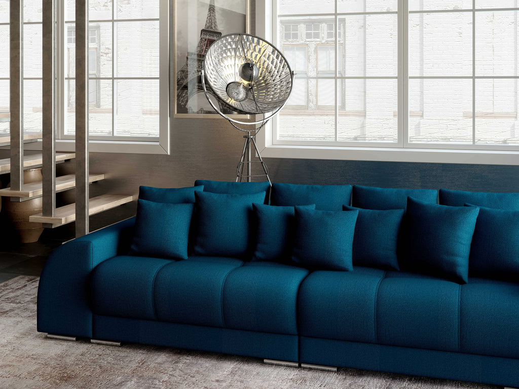 Canapea extensibilă dumonde cu 2 lăzi de depozitare si sezut confortabil din spuma high-density, Verona Enjoy Petrol 310x100 cm