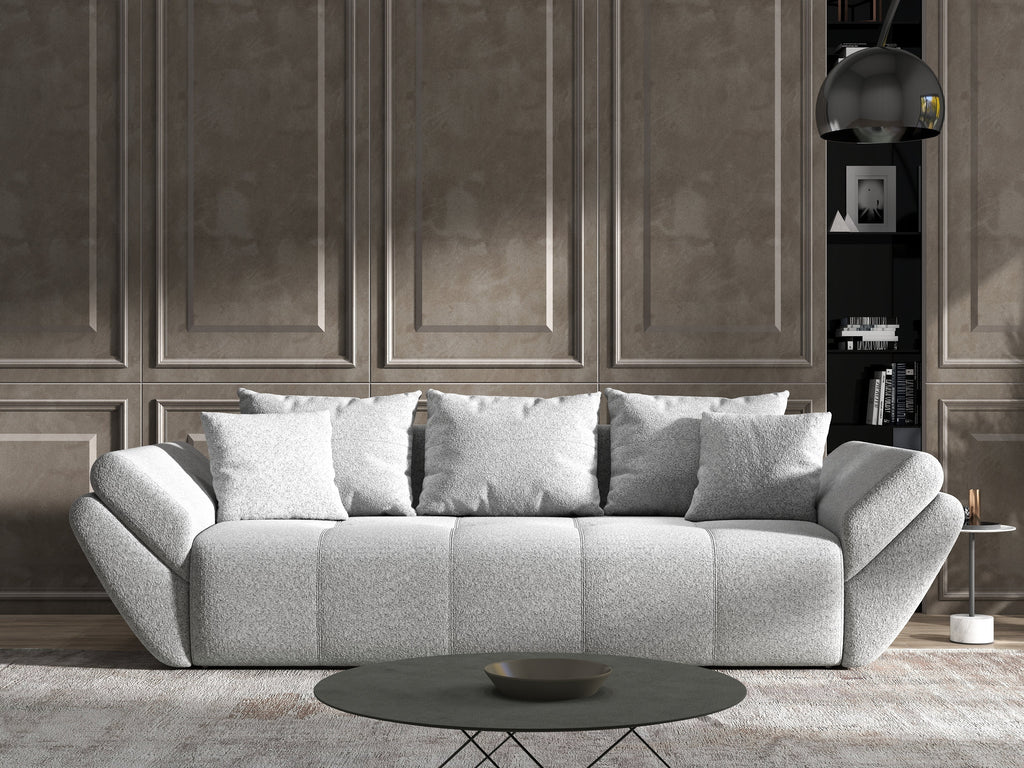 Canapea extensibilă dumonde cu ladă de depozitare si sezut confortabil din spuma high-density, Berlin Euphoria Dove 250x100 cm