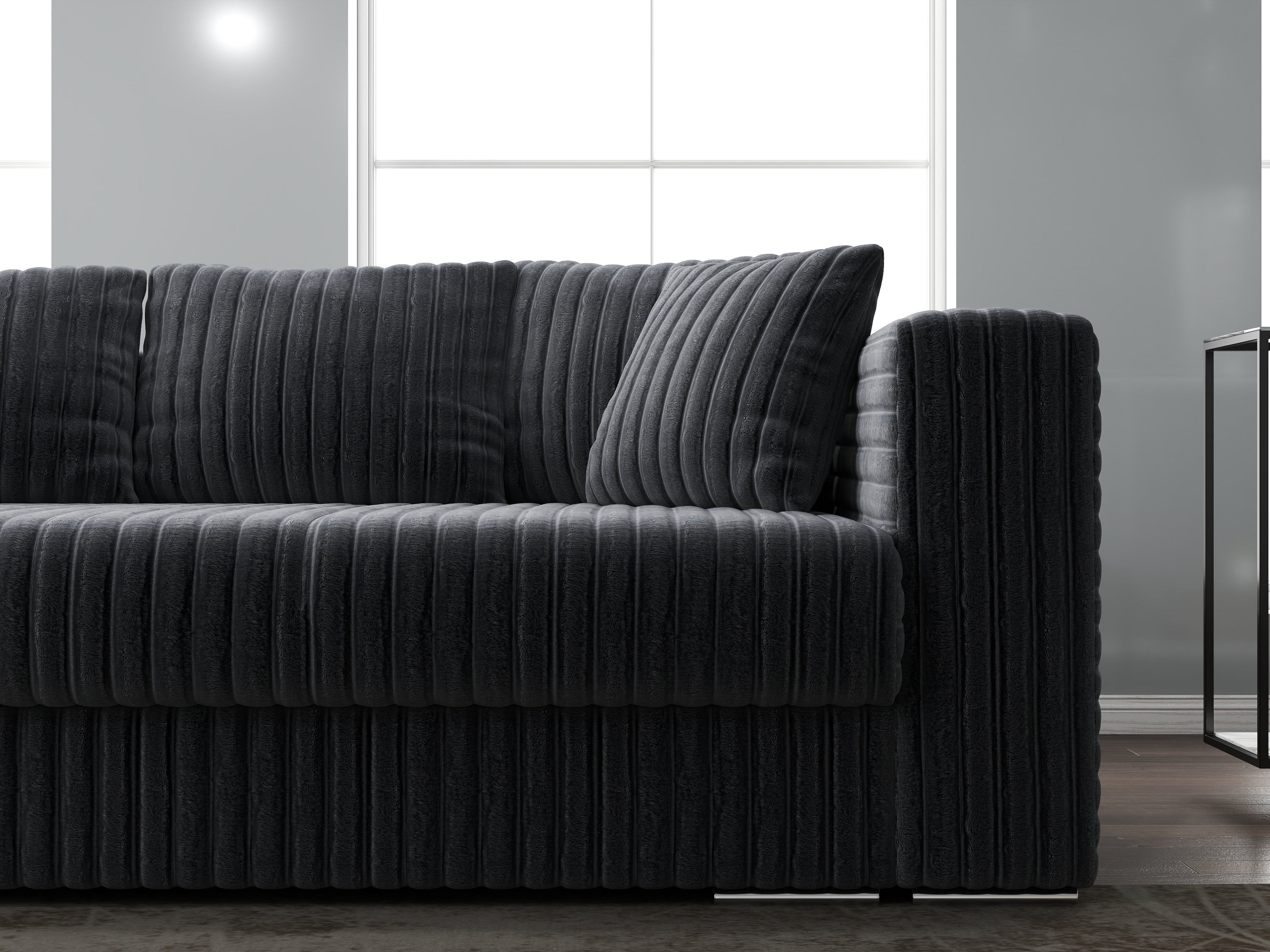 Canapea extensibilă dumonde cu ladă de depozitare si sezut confortabil din spuma high-density, Gloria Ambience Grey 240x100 cm