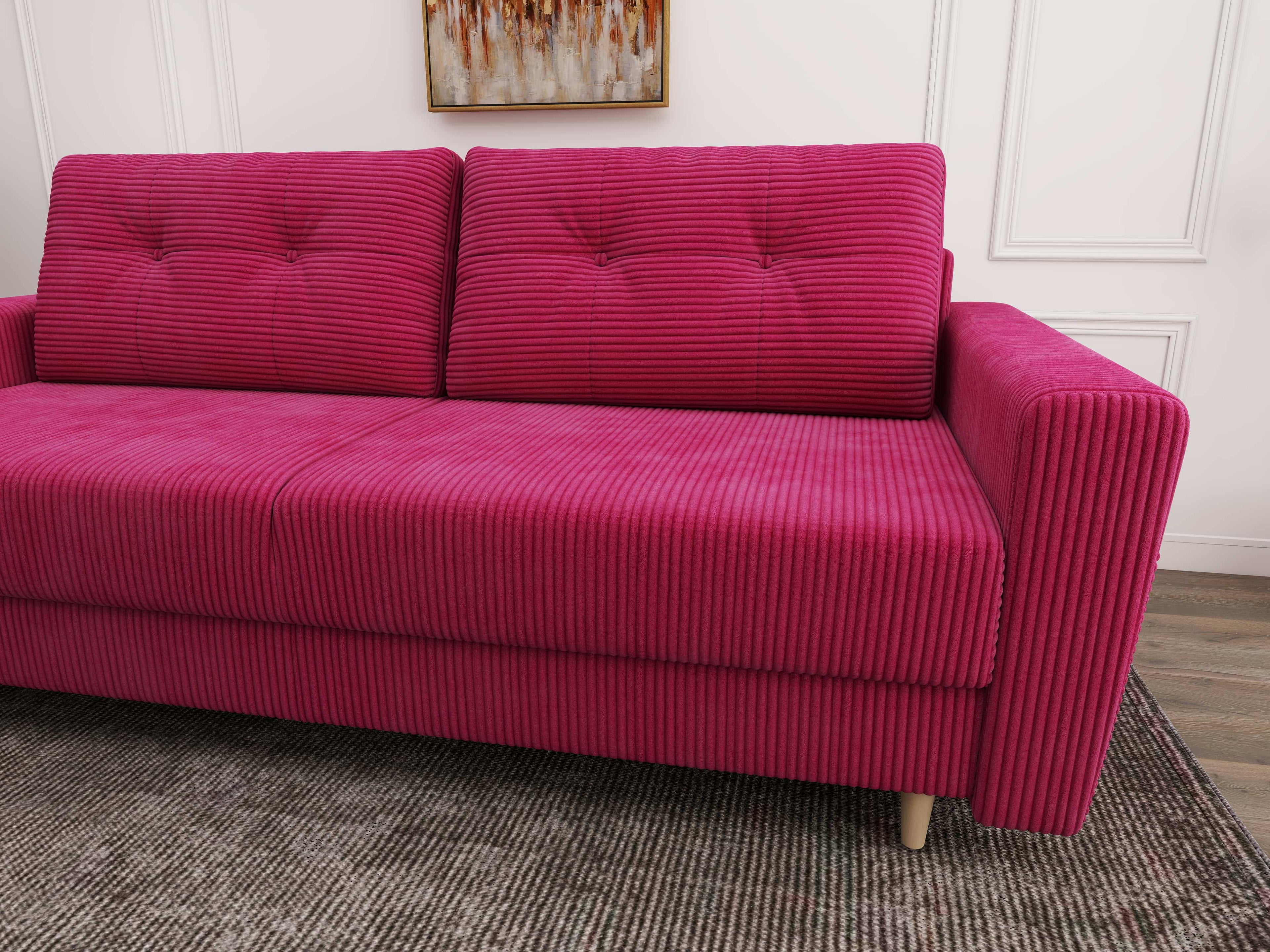 Canapea extensibilă dumonde cu ladă de depozitare si sezut confortabil din spuma high-density, Summer Zoom Rosu 225x100 cm