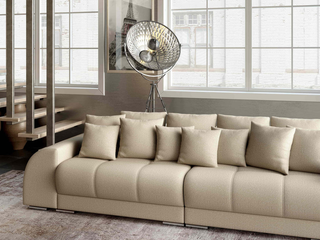 Canapea extensibilă dumonde cu 2 lăzi de depozitare si sezut confortabil din spuma high-density, Verona Enjoy Camel 310x100 cm