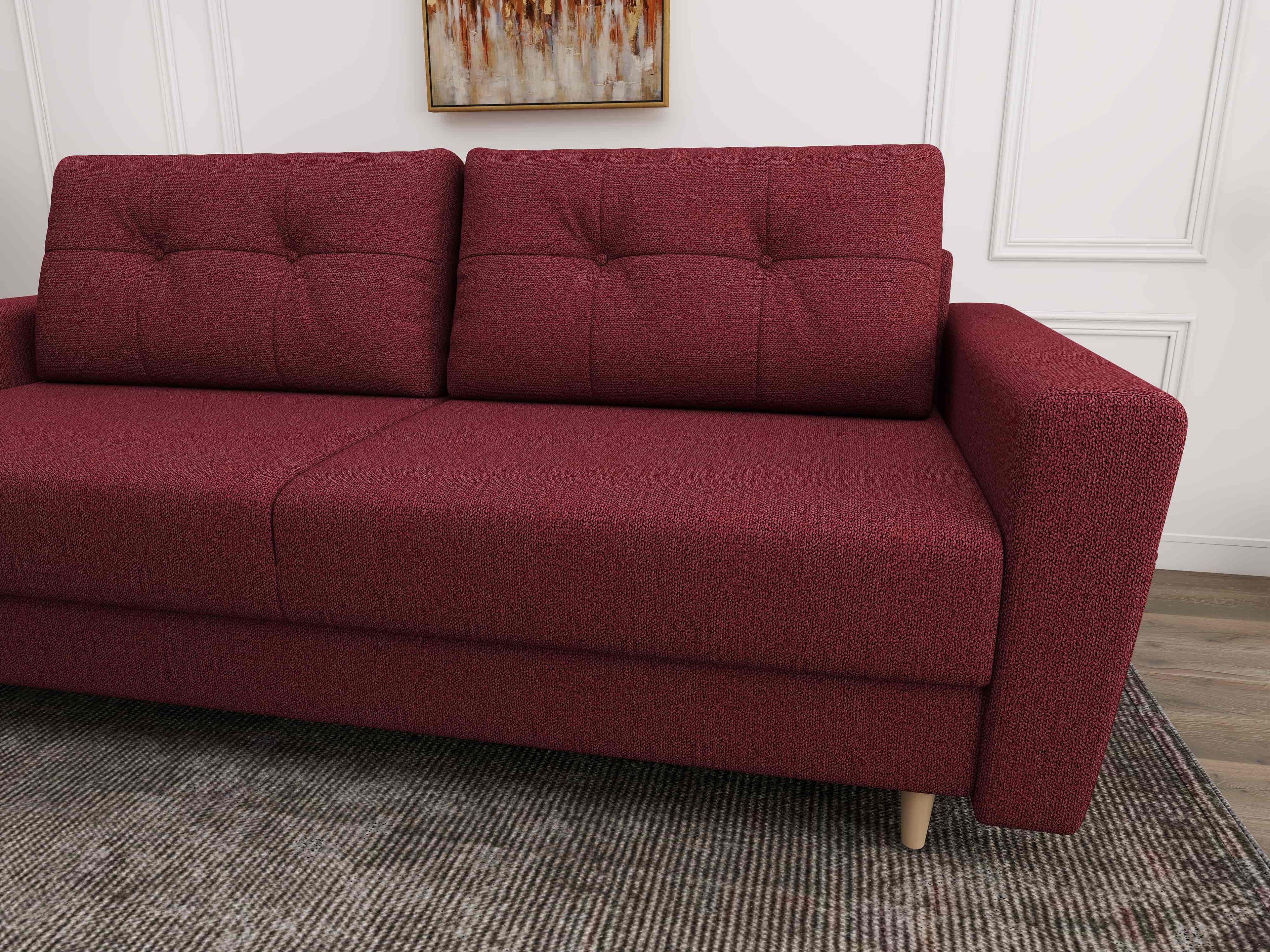 Canapea extensibilă dumonde cu ladă de depozitare si sezut confortabil din spuma high-density, Summer Enjoy Rosu 225x100 cm