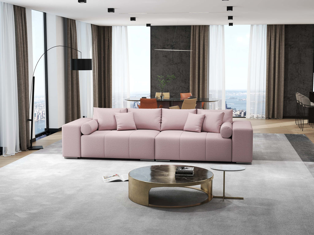 Canapea extensibilă dumonde cu ladă de depozitare si sezut confortabil din spuma high-density, Marbela Enjoy Flamingo XXL 295x100 cm