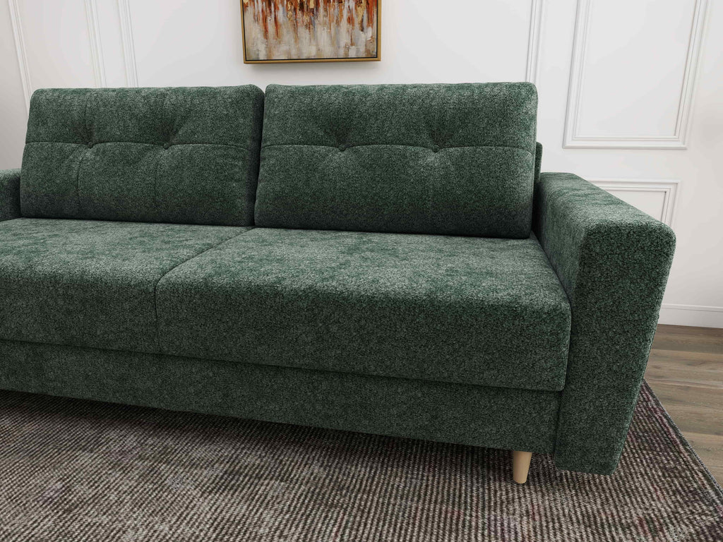 Canapea extensibilă dumonde cu ladă de depozitare si sezut confortabil din spuma high-density, Summer Euphoria Verde 225x100 cm