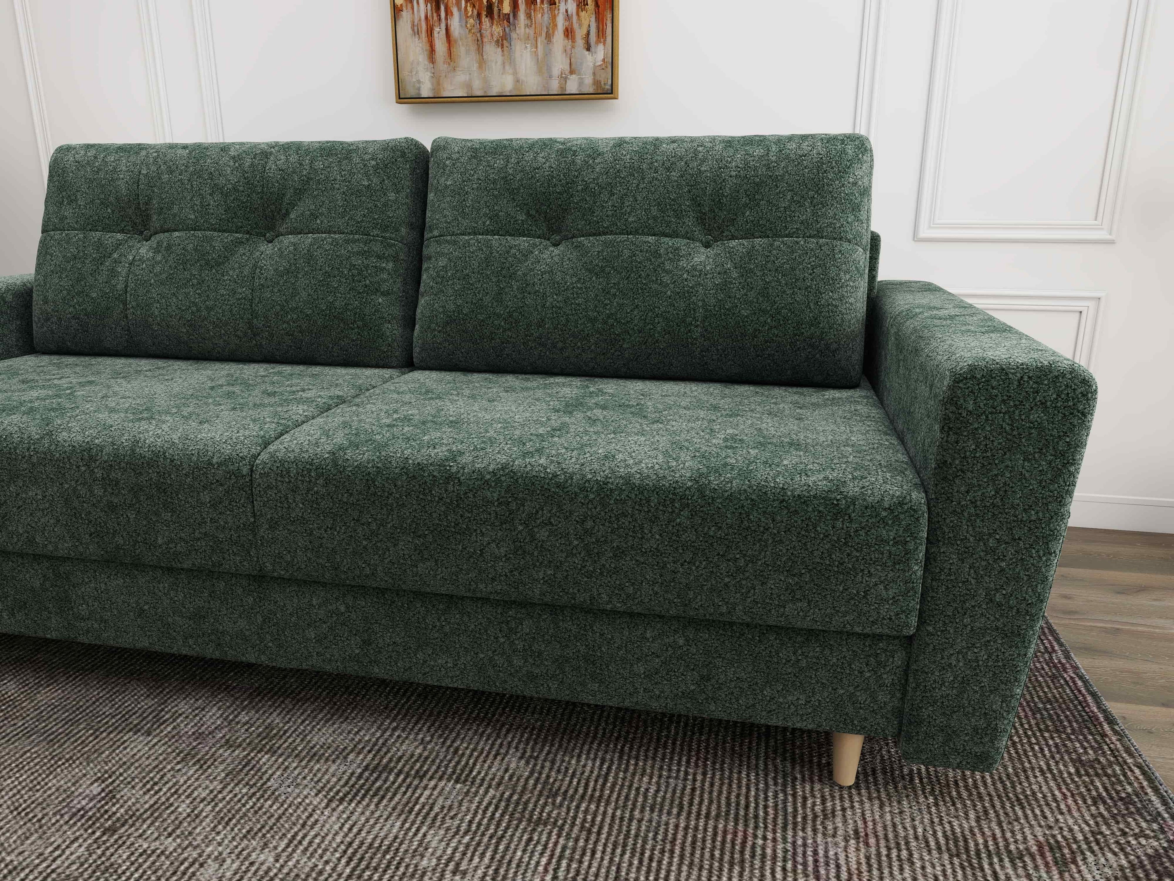 Canapea extensibilă dumonde cu ladă de depozitare si sezut confortabil din spuma high-density, Summer Euphoria Verde 225x100 cm