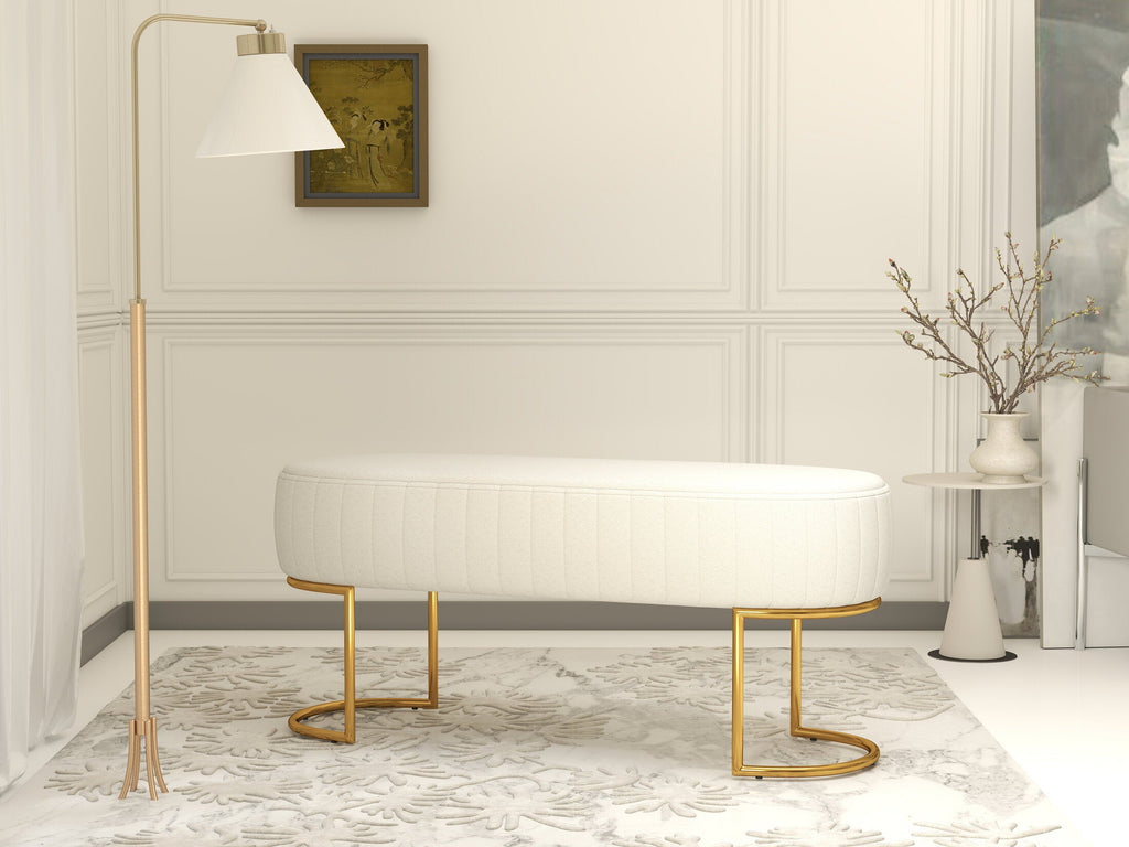 Fotoliu dumonde tapitat Bej modern Aurelio 100x43cm
