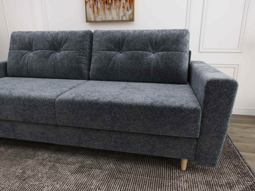 Canapea extensibilă dumonde cu ladă de depozitare si sezut confortabil din spuma high-density, Summer Euphoria Grafit 225x100 cm