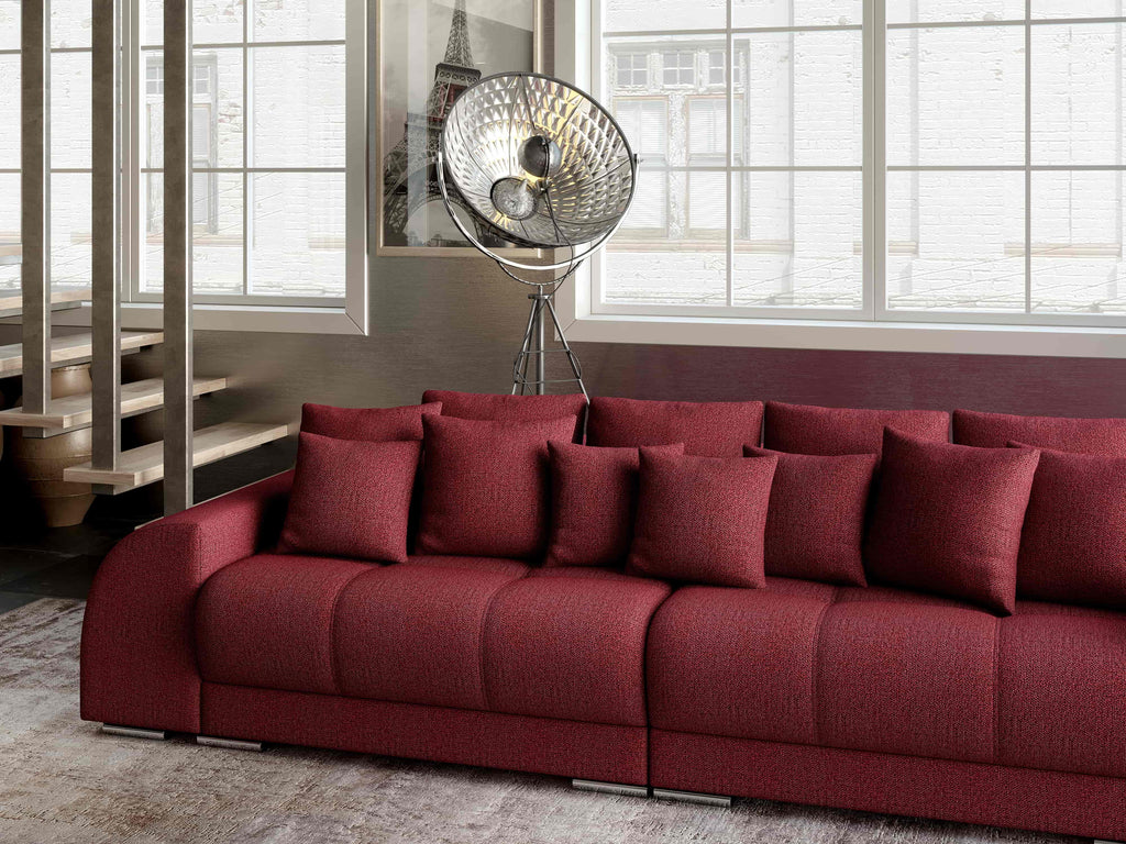 Canapea extensibilă dumonde cu 2 lăzi de depozitare si sezut confortabil din spuma high-density, Verona Enjoy Red 310x100 cm