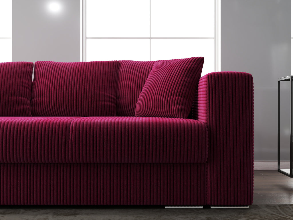 Canapea extensibilă dumonde cu ladă de depozitare si sezut confortabil din spuma high-density, Gloria Zoom Red 240x100 cm
