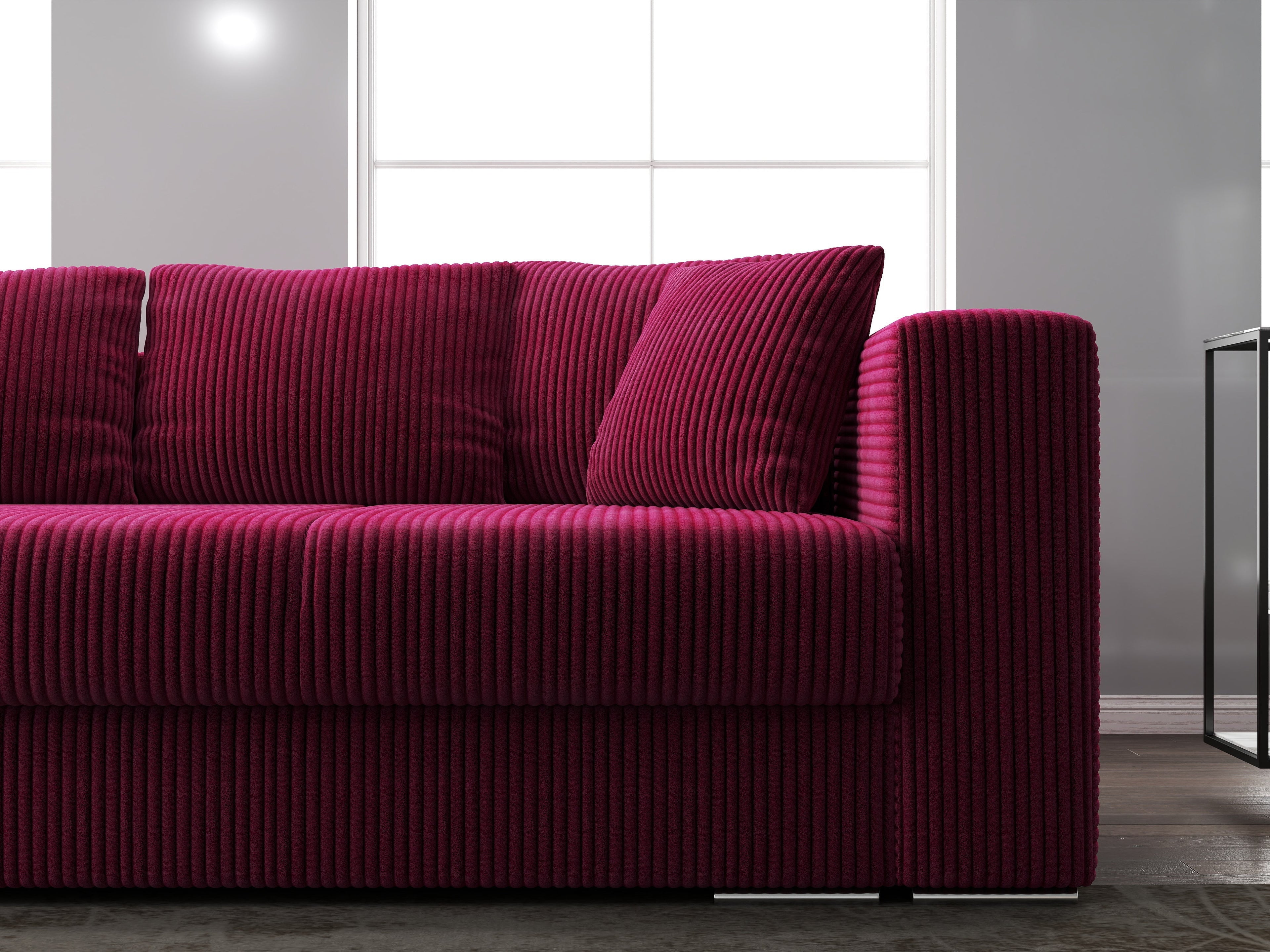 Canapea extensibilă dumonde cu ladă de depozitare si sezut confortabil din spuma high-density, Gloria Zoom Red 240x100 cm