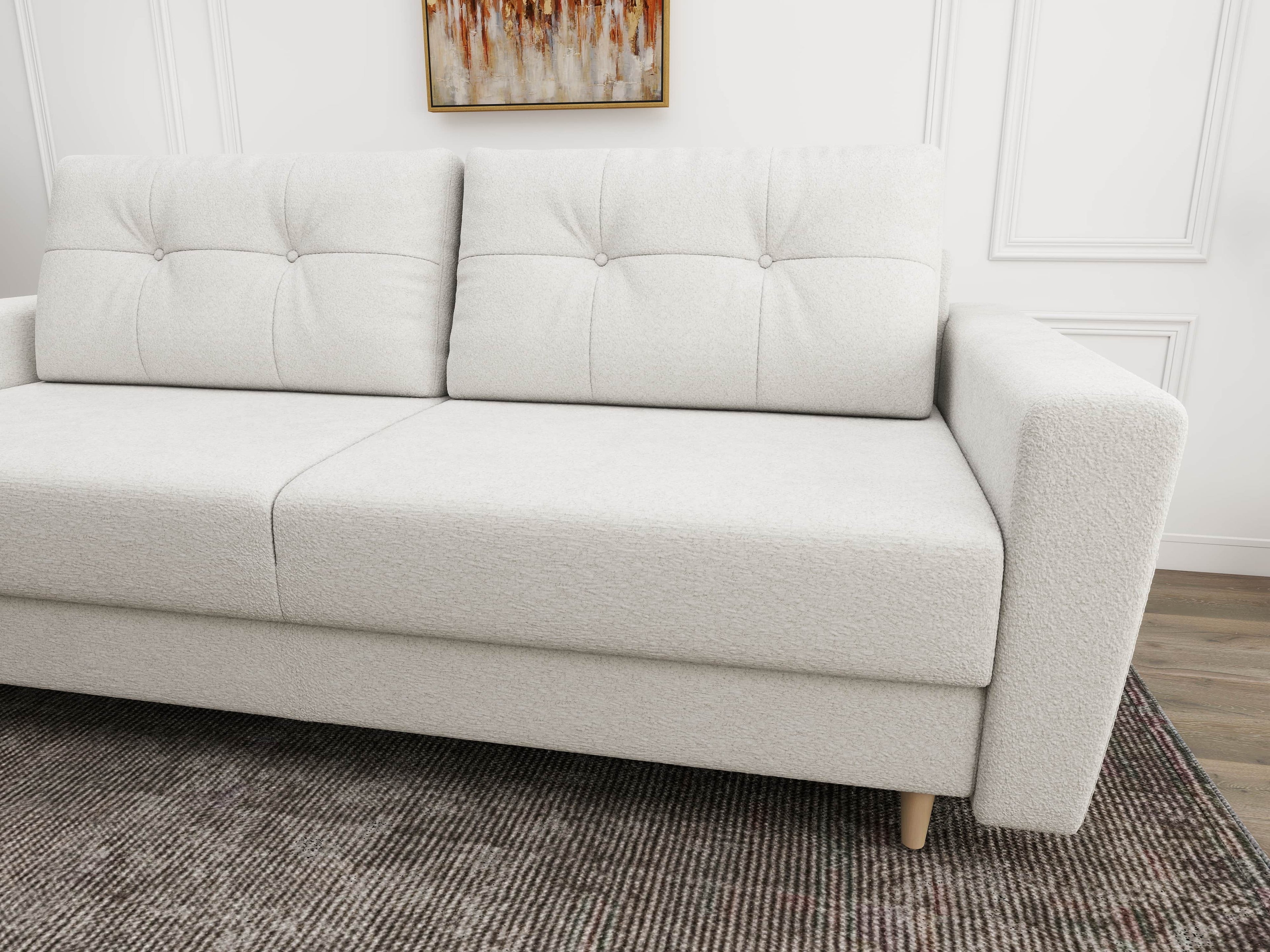 Canapea extensibilă dumonde cu ladă de depozitare si sezut confortabil din spuma high-density, Summer Euphoria Ivory 225x100 cm