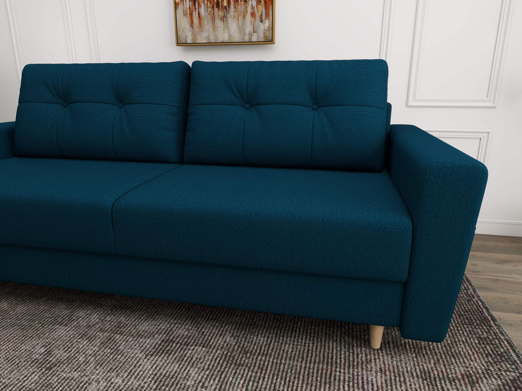 Canapea extensibilă dumonde cu ladă de depozitare si sezut confortabil din spuma high-density, Summer Enjoy Petrol 225x100 cm