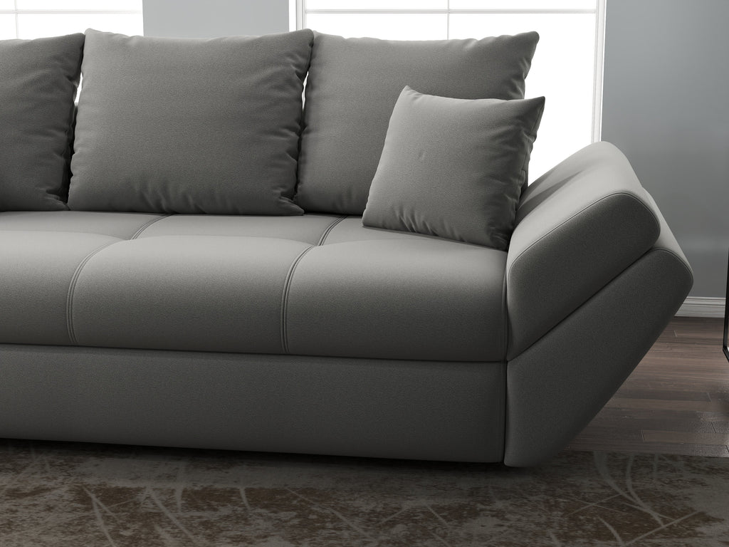 Canapea extensibilă dumonde cu ladă de depozitare si sezut confortabil din spuma high-density, Loana Royal Grey 250x100 cm