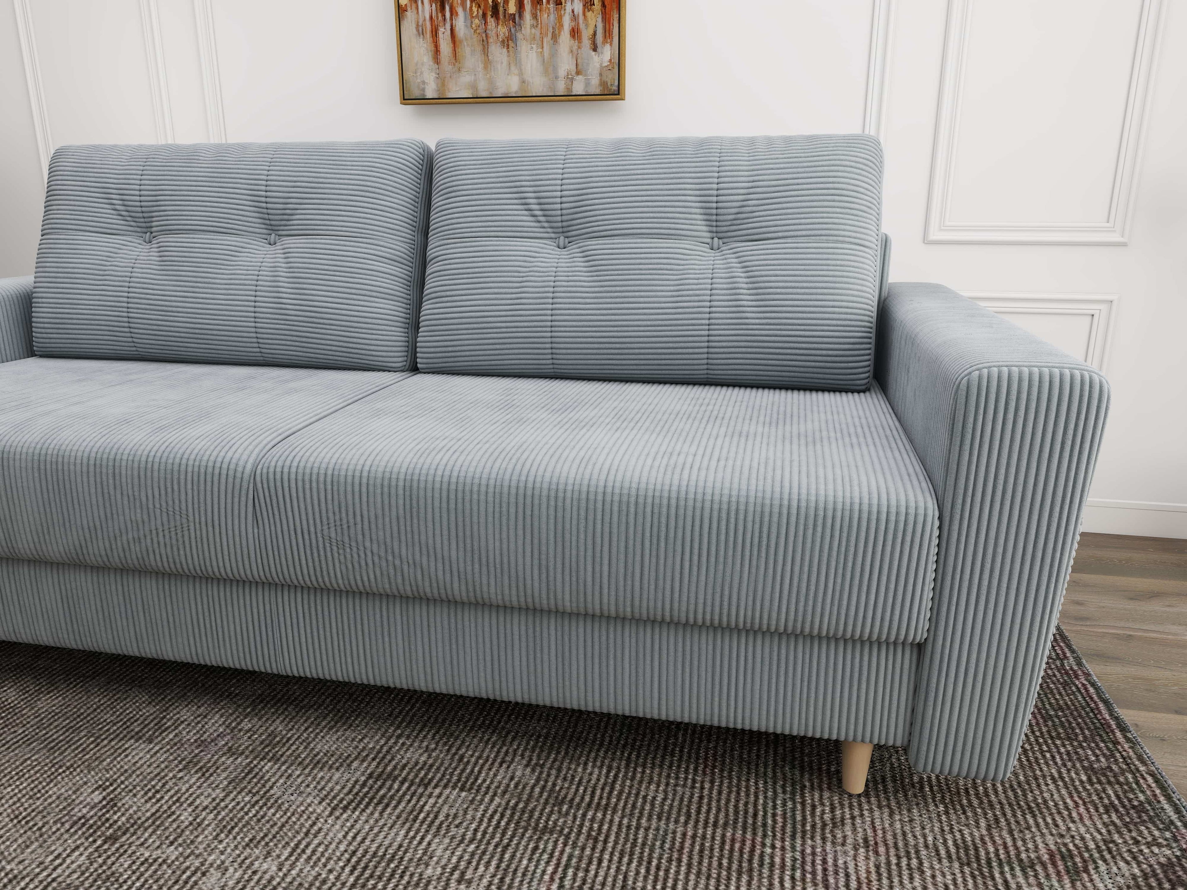 Canapea extensibilă dumonde cu ladă de depozitare si sezut confortabil din spuma high-density, Summer Zoom Grey 225x100 cm
