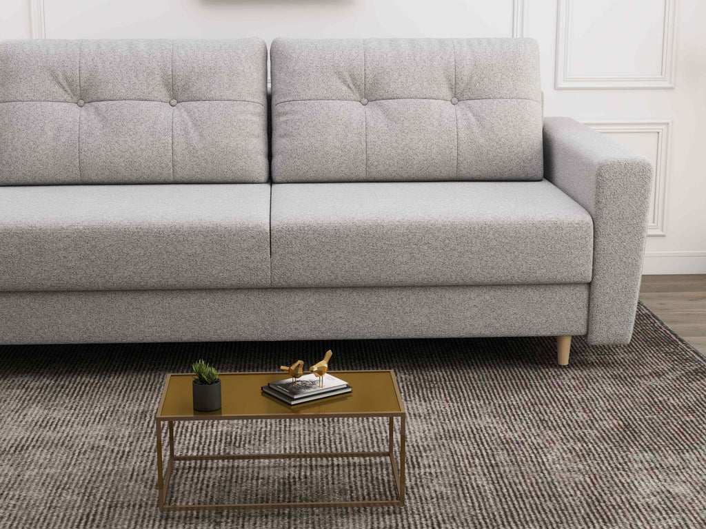 Canapea extensibilă dumonde cu ladă de depozitare si sezut confortabil din spuma high-density, Summer Euphoria Dove 225x100 cm