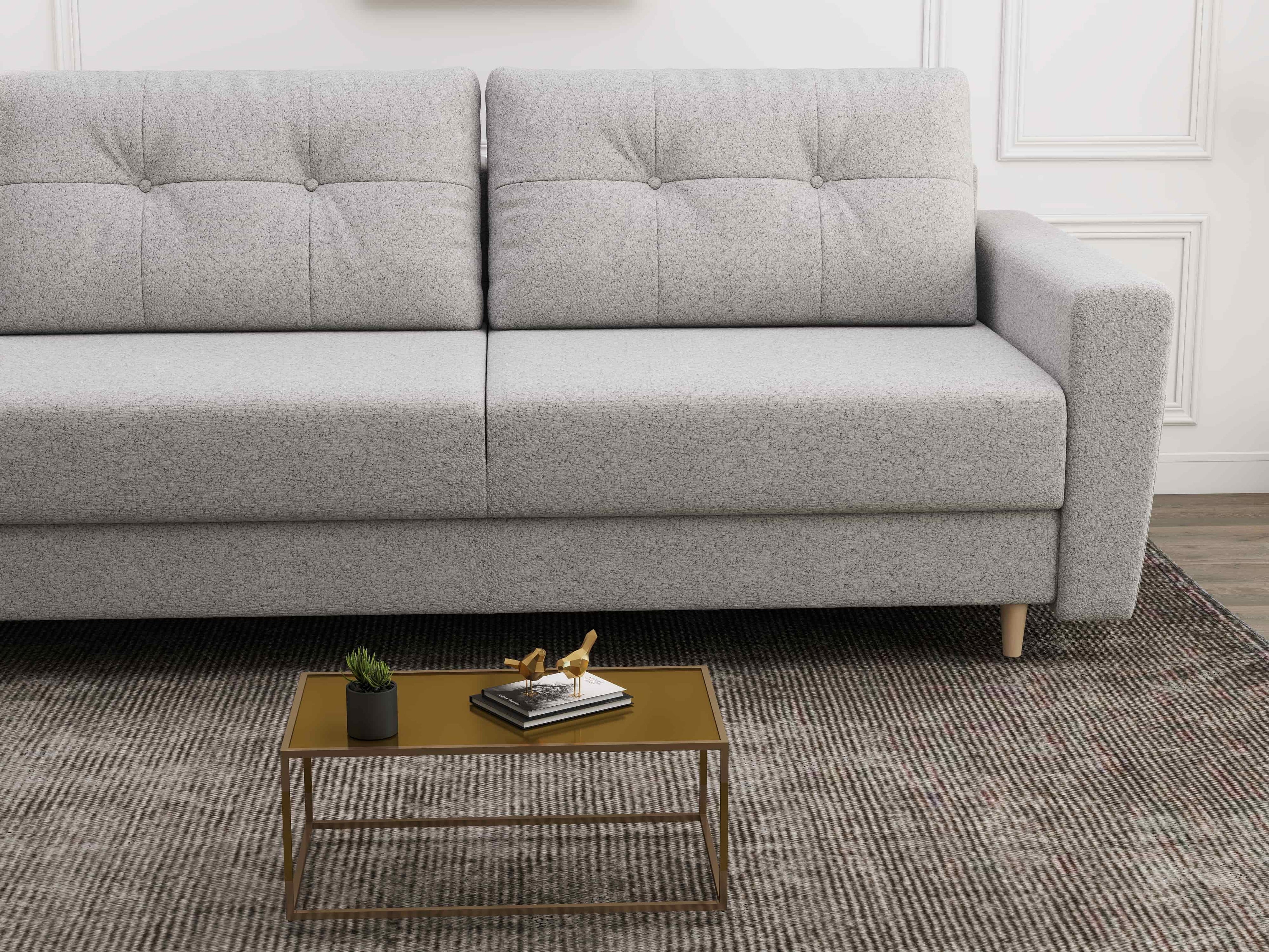 Canapea extensibilă dumonde cu ladă de depozitare si sezut confortabil din spuma high-density, Summer Euphoria Dove 225x100 cm
