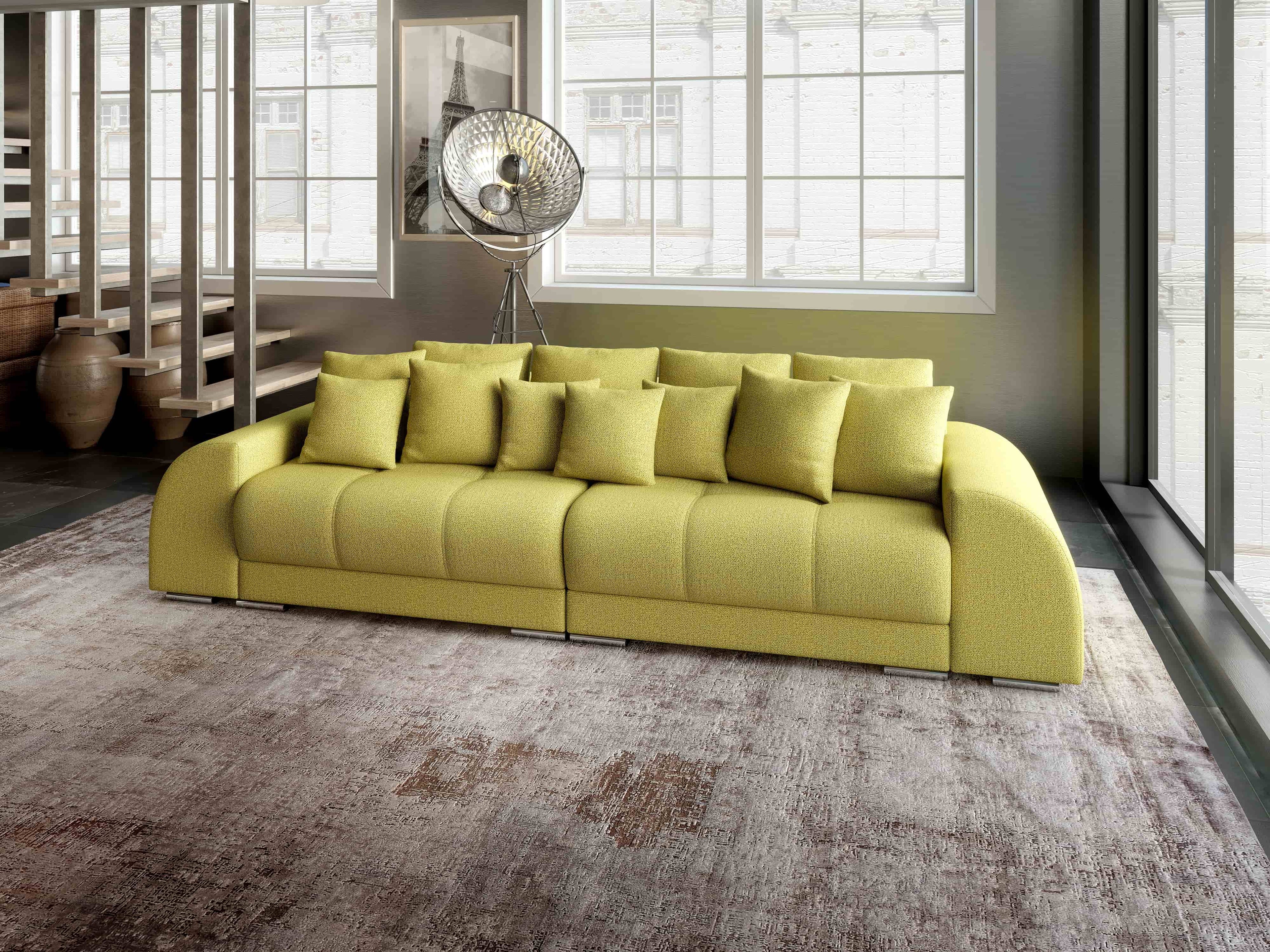 Canapea extensibilă dumonde cu 2 lăzi de depozitare si sezut confortabil din spuma high-density, Verona Enjoy Green 310x100 cm