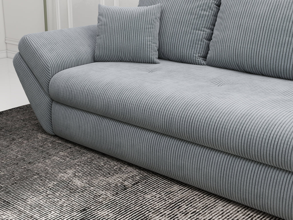 Canapea extensibilă dumonde cu ladă de depozitare si sezut confortabil din spuma high-density, Loana Zoom Grey 250x100 cm