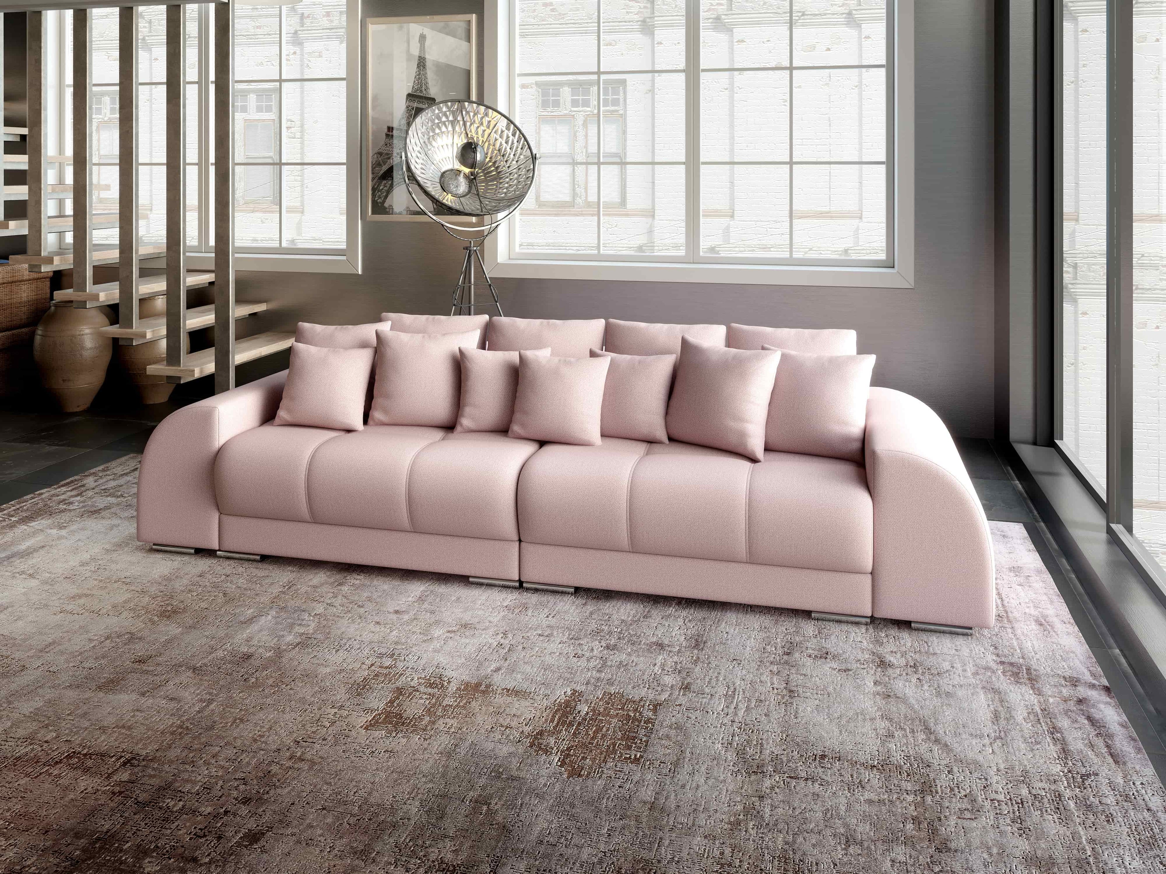 Canapea extensibilă dumonde cu 2 lăzi de depozitare si sezut confortabil din spuma high-density, Verona Enjoy Flamingo 310x100 cm