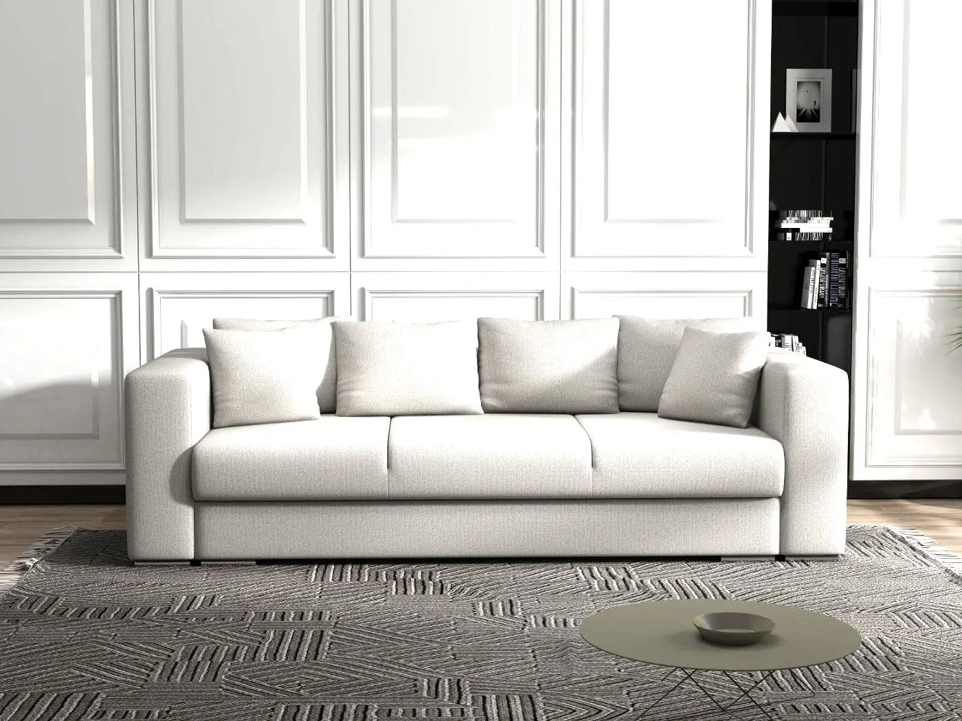 Canapea extensibilă dumonde cu ladă de depozitare si sezut confortabil din spuma high-density, Gloria Enjoy Beige 240x100 cm