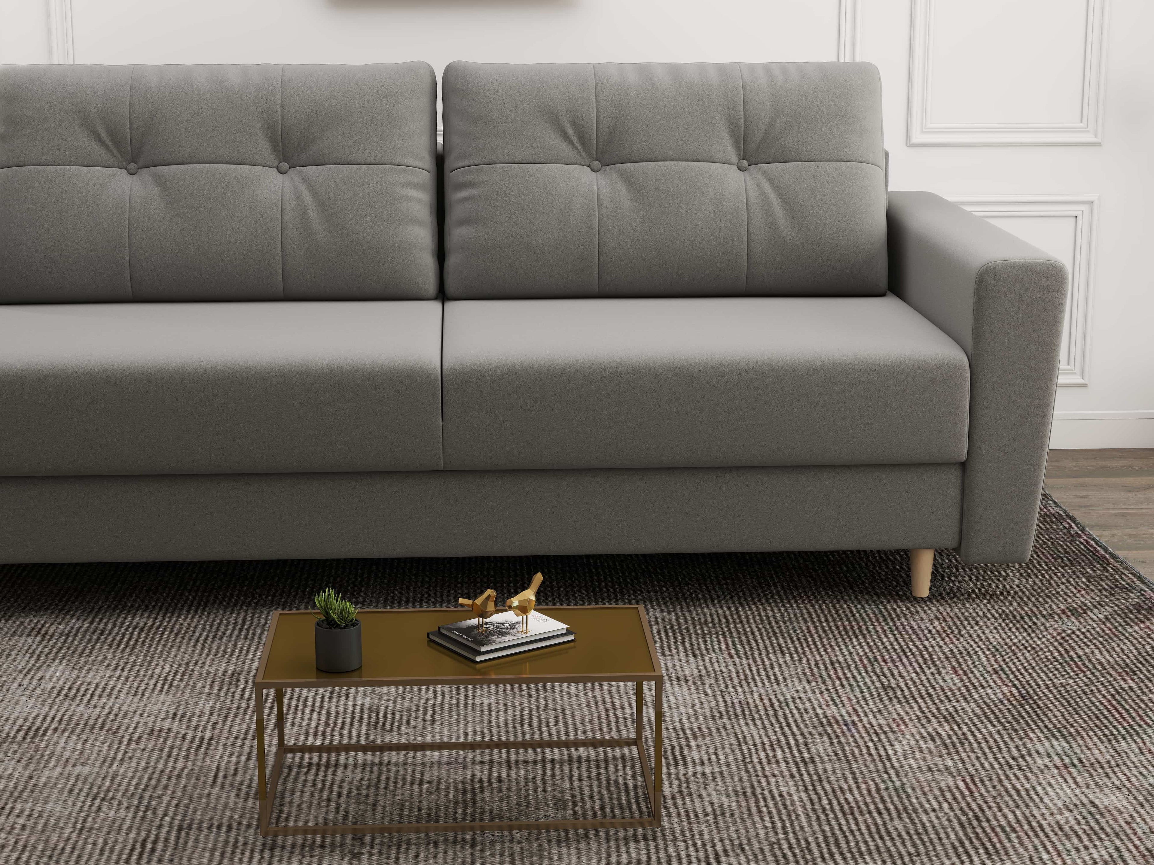 Canapea extensibilă dumonde cu ladă de depozitare si sezut confortabil din spuma high-density, Summer Royal Gri 225x100 cm