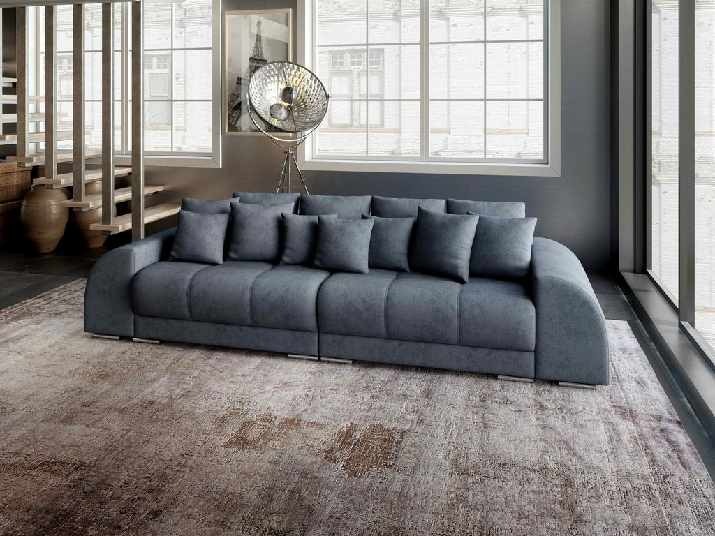 Canapea extensibilă dumonde cu 2 lăzi de depozitare si sezut confortabil din spuma high-density, Verona Enjoy Antracit 310x100 cm