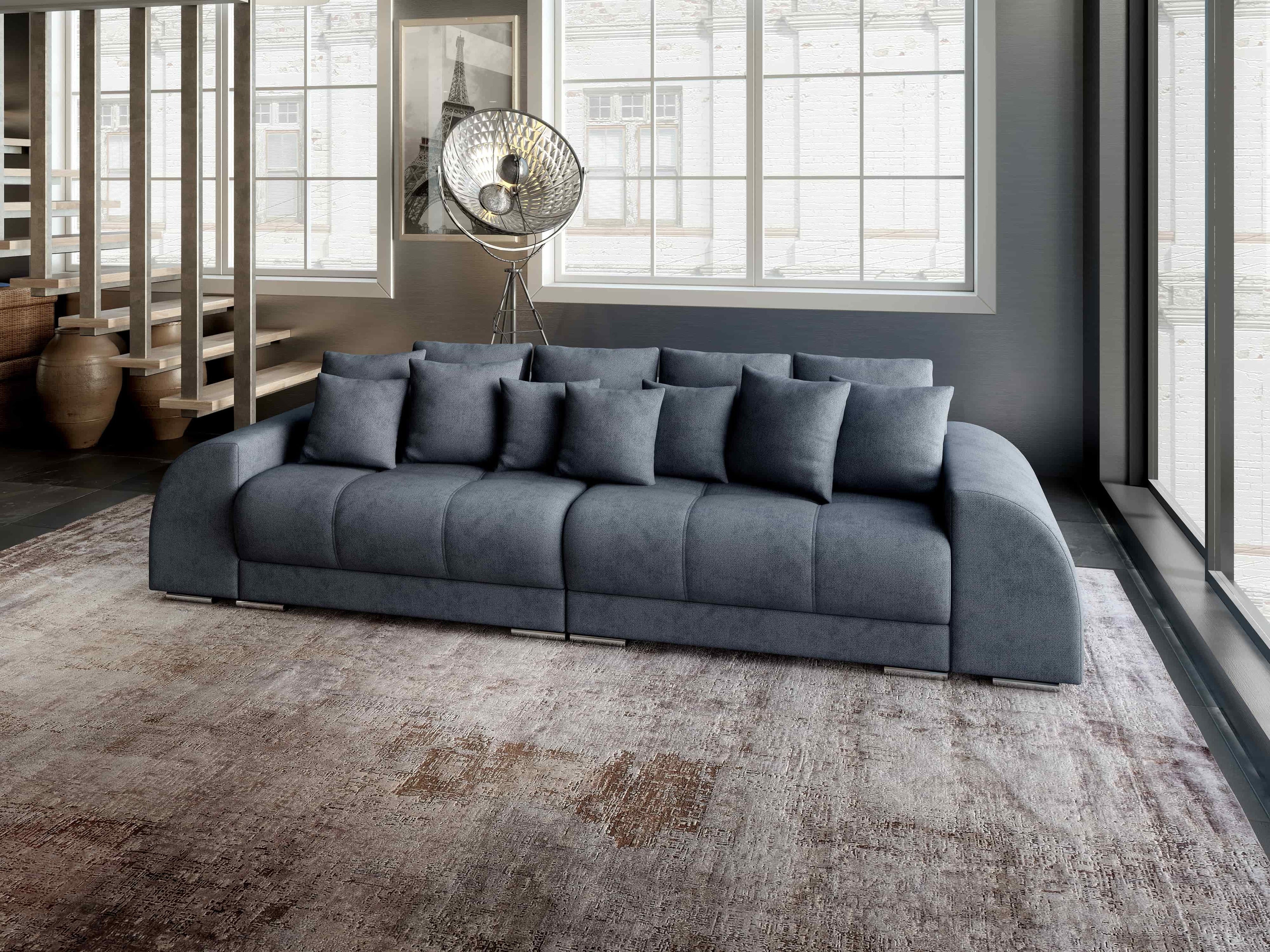 Canapea extensibilă dumonde cu 2 lăzi de depozitare si sezut confortabil din spuma high-density, Verona Enjoy Antracit 310x100 cm