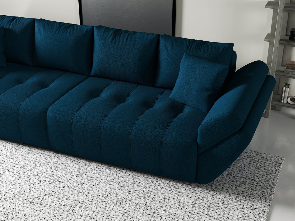 Canapea extensibilă dumonde cu ladă de depozitare si sezut confortabil din spuma high-density, Berlin Enjoy Petrol 300x100 cm