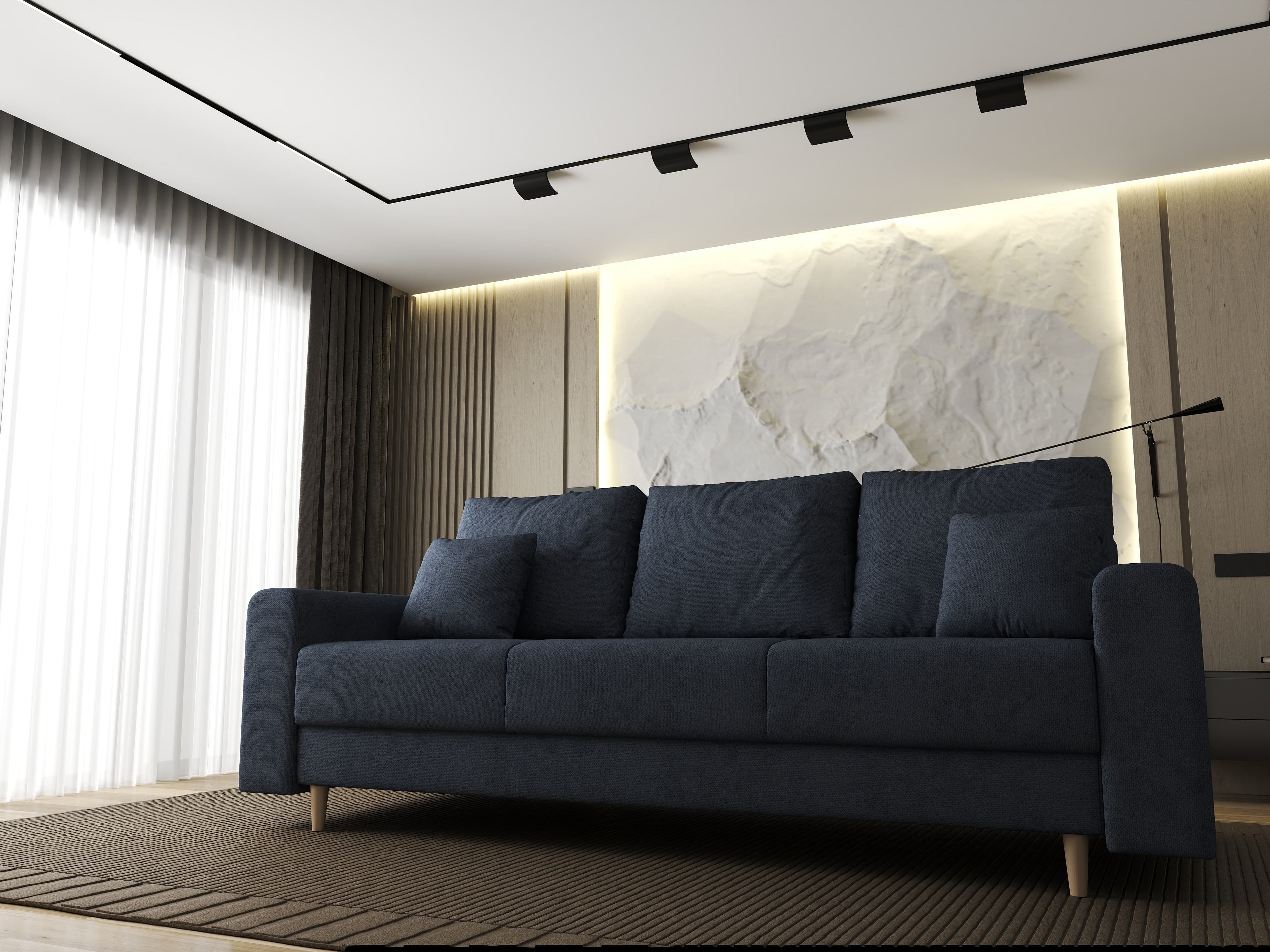 Canapea extensibilă dumonde cu ladă de depozitare si sezut confortabil din spuma high-density, Kronos Enjoy Antracit 210x100 cm