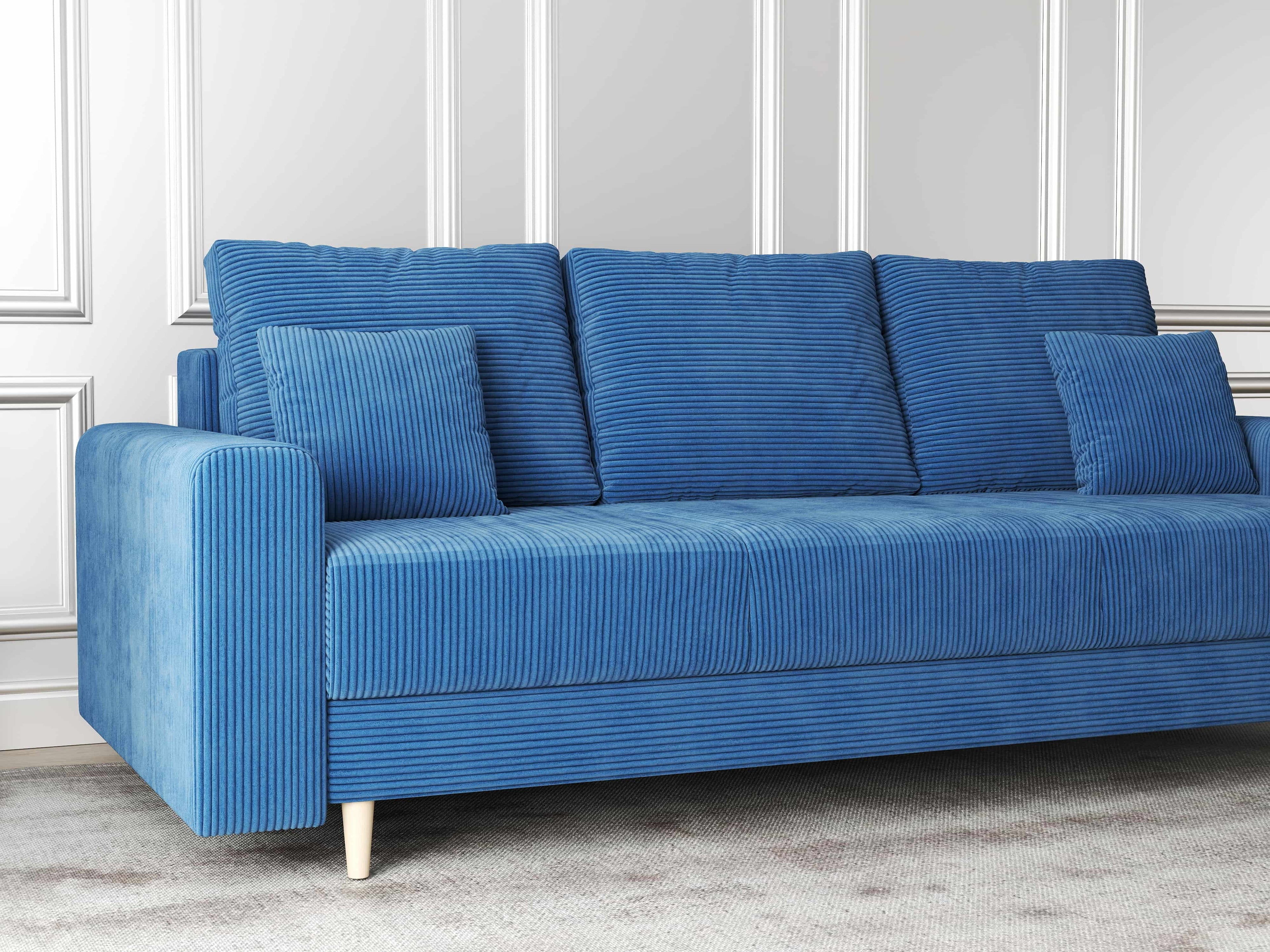 Canapea extensibilă dumonde cu ladă de depozitare si sezut confortabil din spuma high-density, Kronos Zoom Albastru 210x100 cm